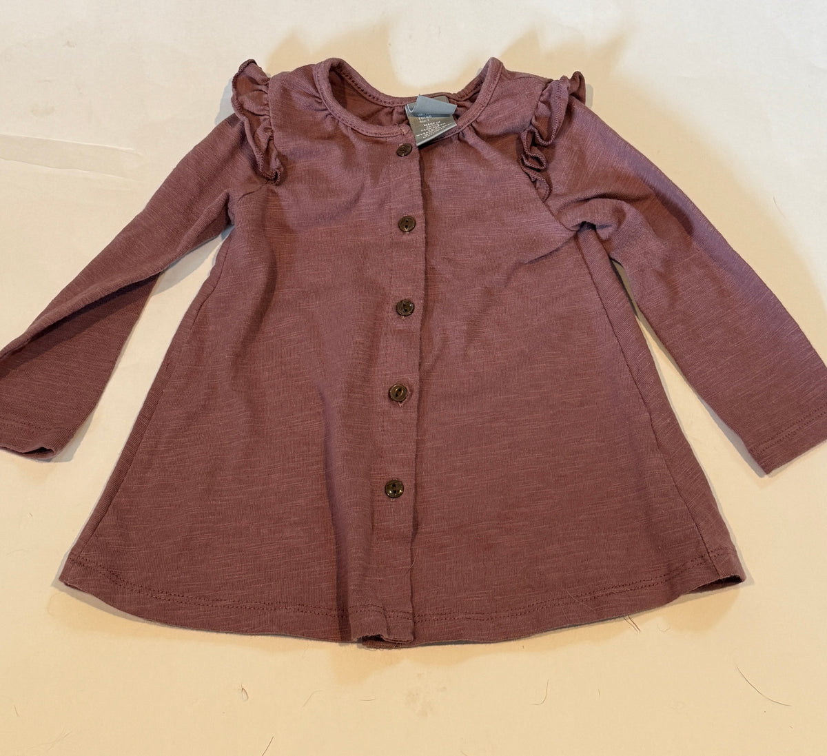 #170 Tahari dusty rose long sleeve shirt girls 18 months