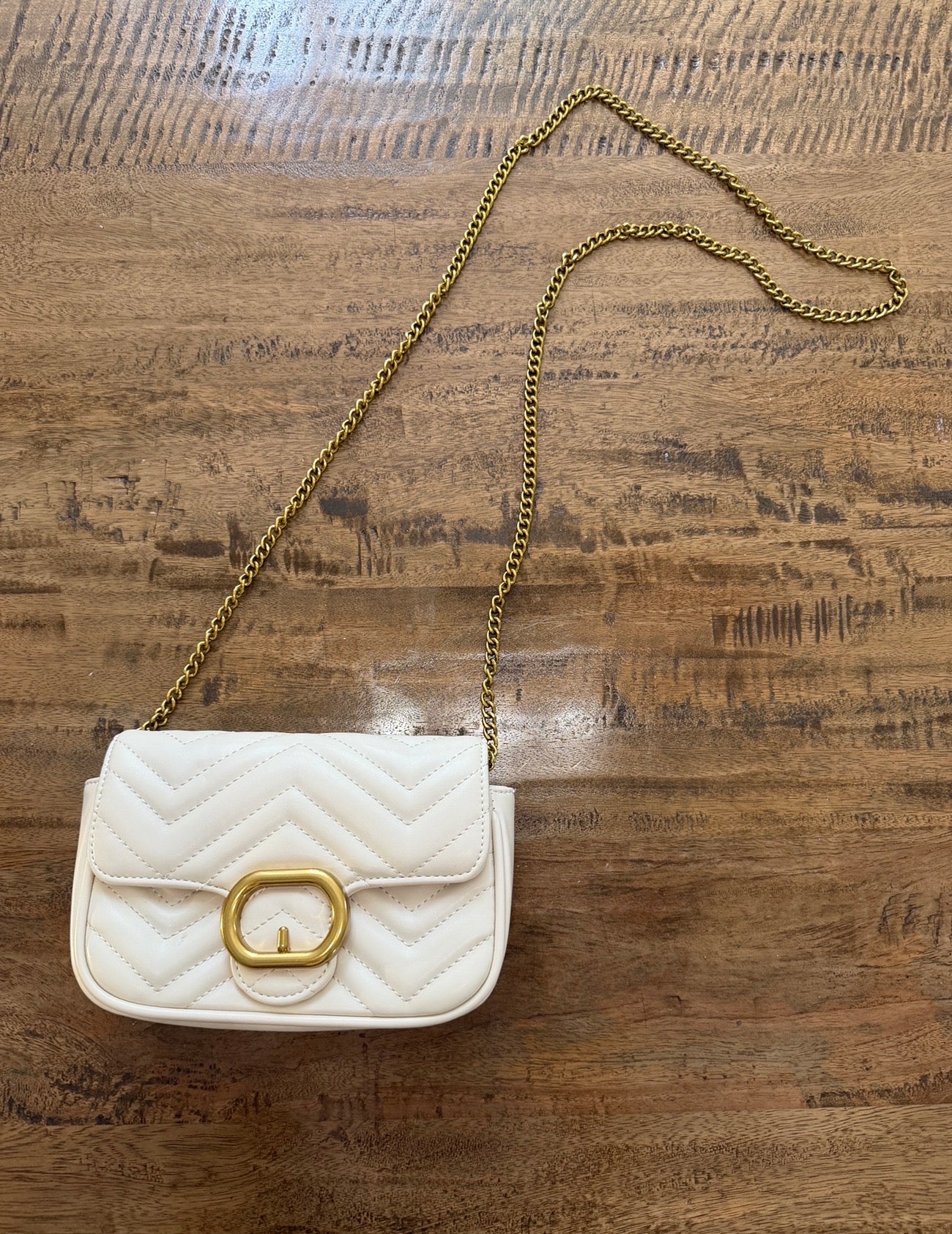 Seller #8 REDUCED White handbag with gold detail