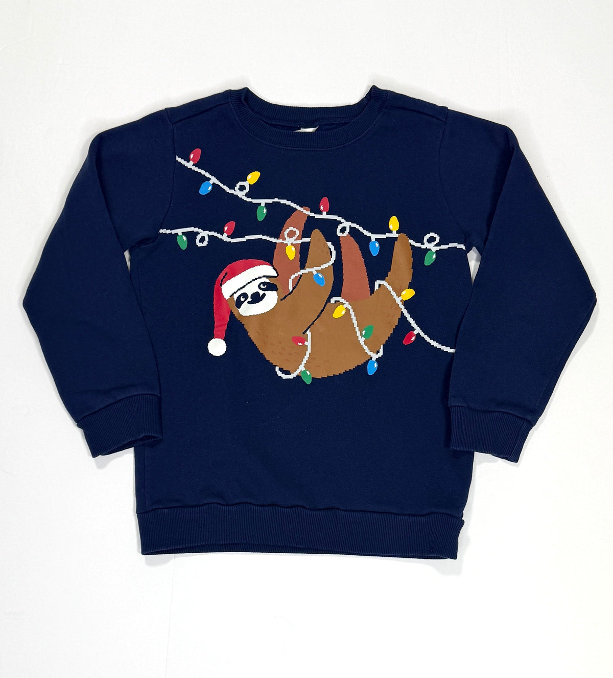 155 Boys Carters Size 8 Sloth Holiday Sweatshirt (navy blue)