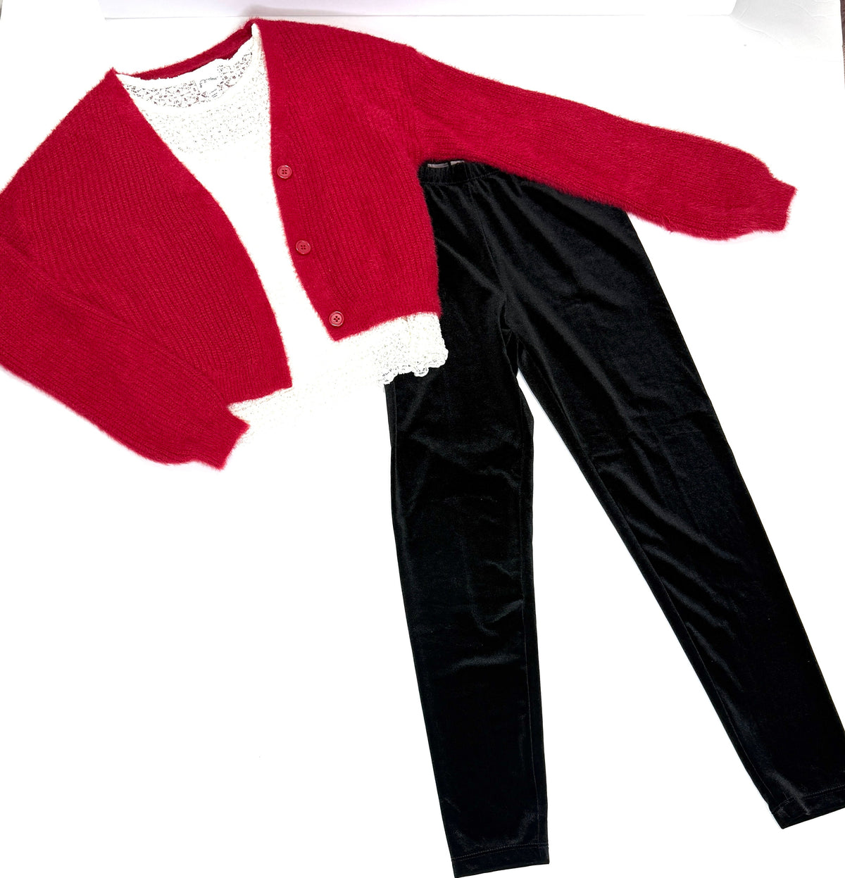 155 Girls Size L Red Sweater Holiday Outfit Bundle