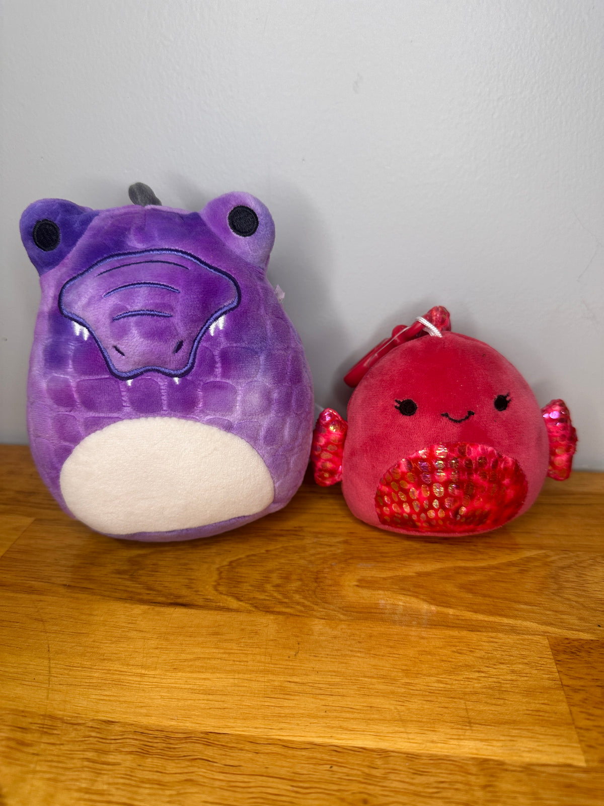 #163 Two Small Squishmallows (6" purple and 3" keychain)