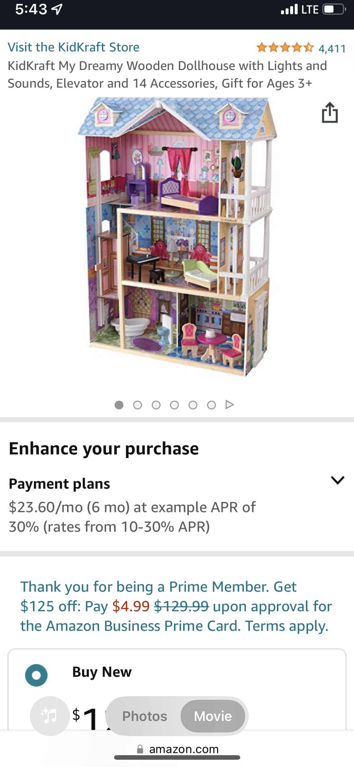 137 kidkraft dollhouse BN still in the box.