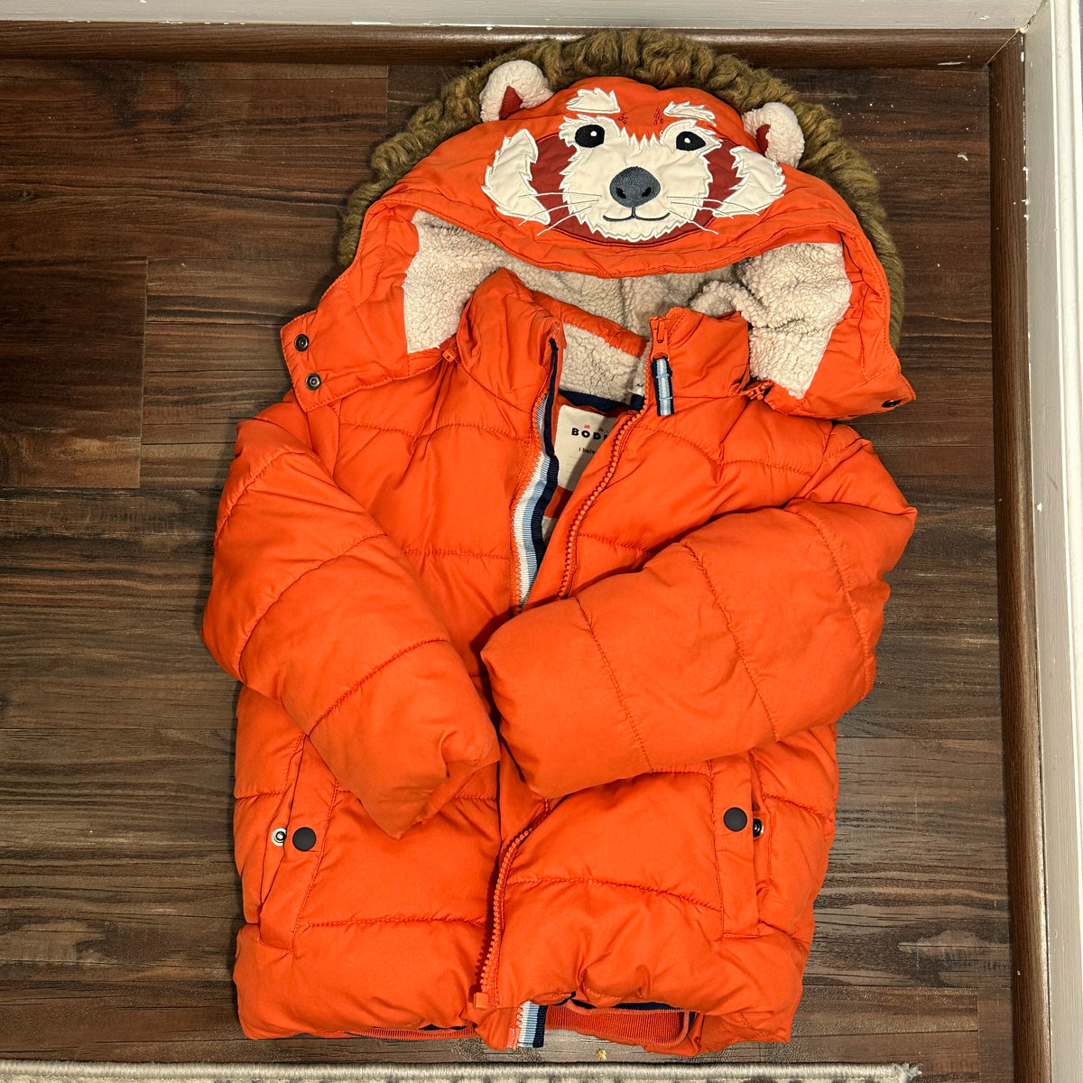 #48 Mini Boden Red Panda Winter Coat 4-5