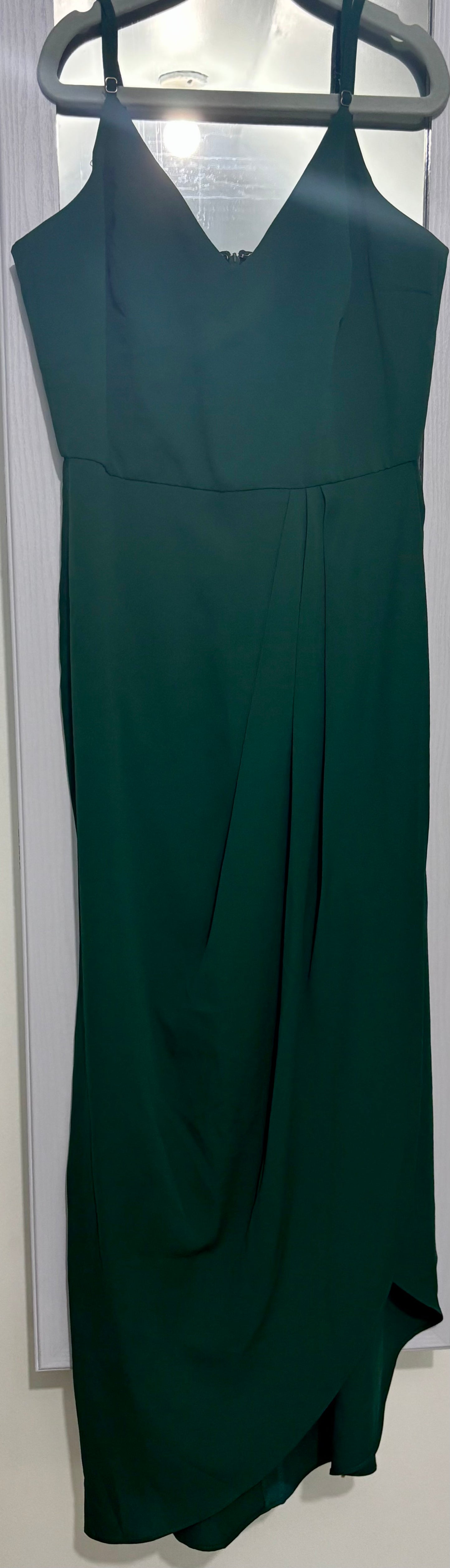 #132 - Lulus: Women's Dark Green Reinette Midi Dress, Size S - NWOT