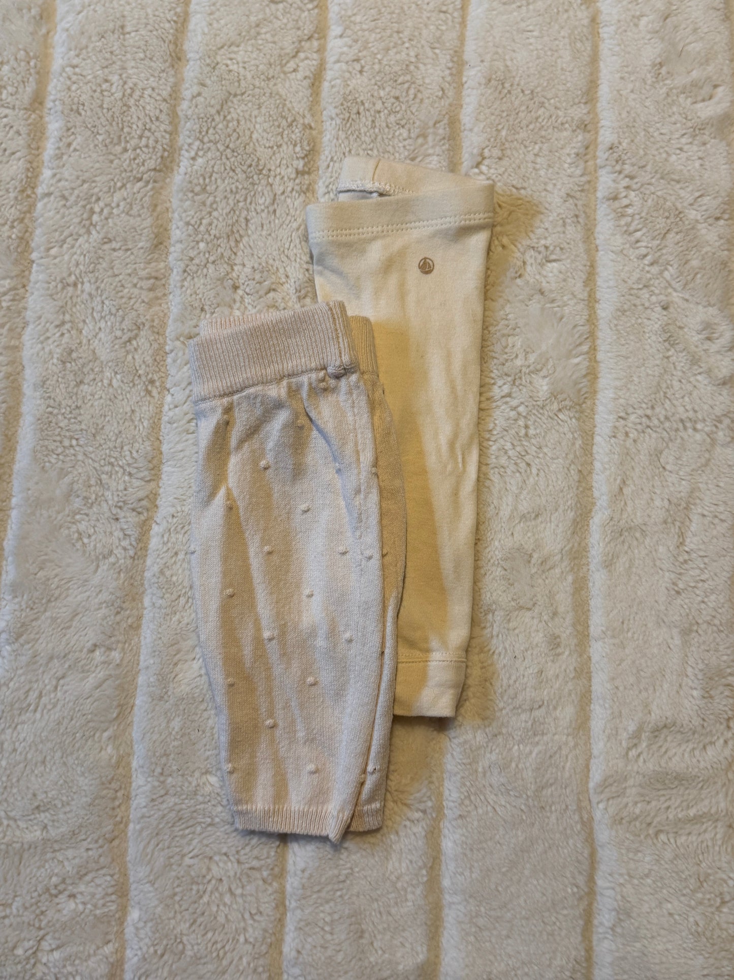 #56 REDUCED baby pant bundle (white and ivory) size newborn