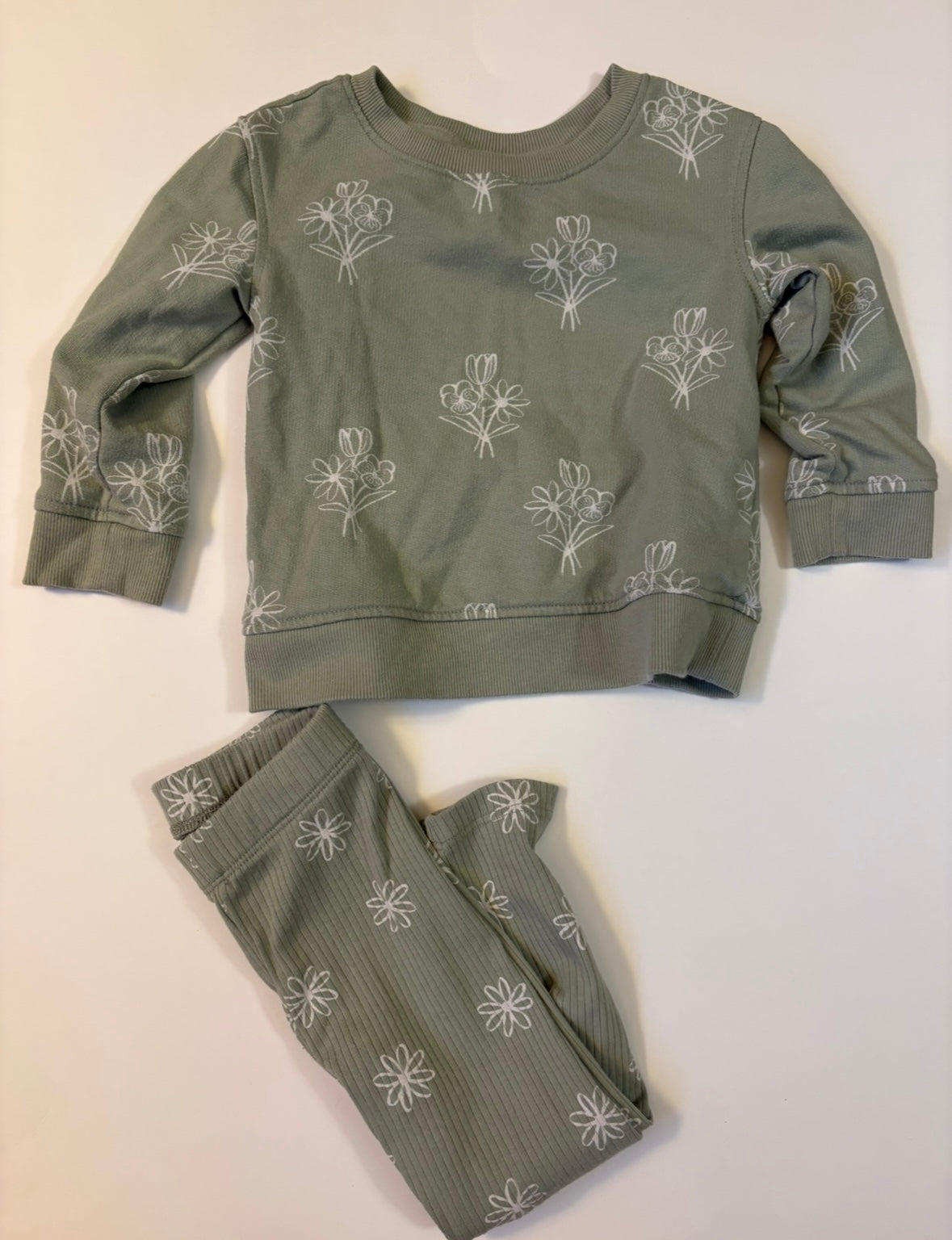 Seller 186 - Cat & Jack Girls 2T Green Outfit - VGUC