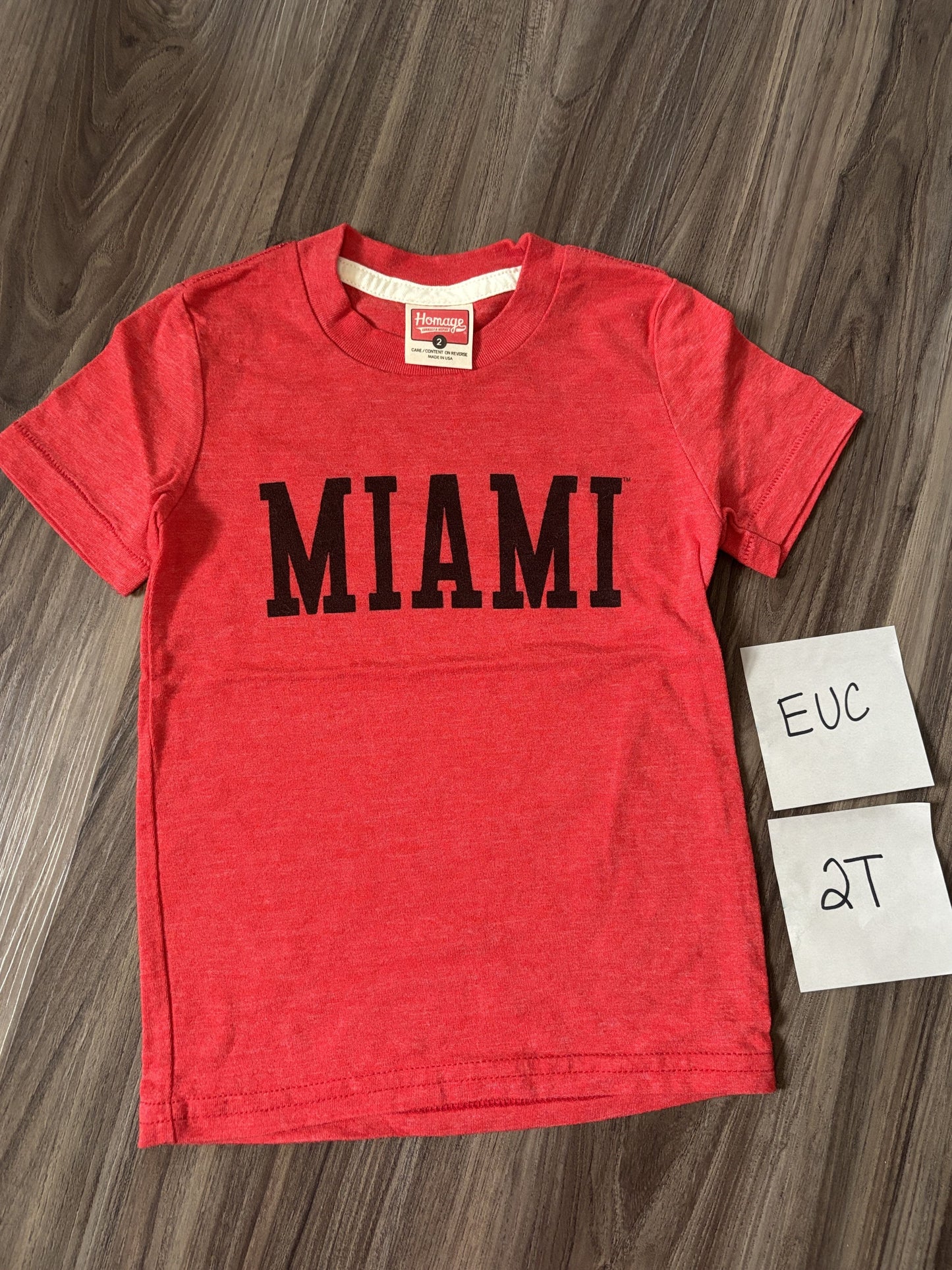 #138 - 2T EUC Homage Miami University Red TShirt