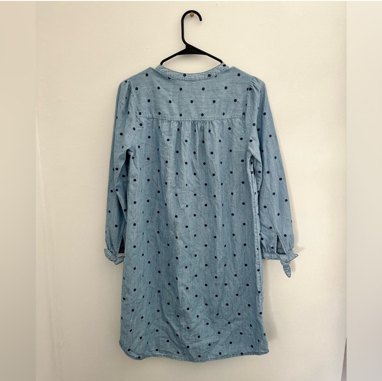 #111 Womens Old Navy Polka Dot Denim Dress Small