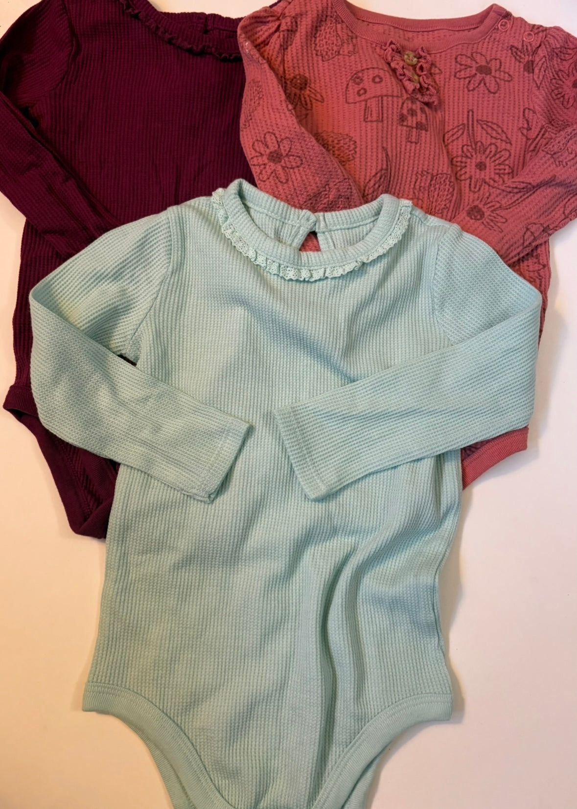 Seller 186 - Girls 24 Months Longsleeve Onesies (Set of 3) - EUC