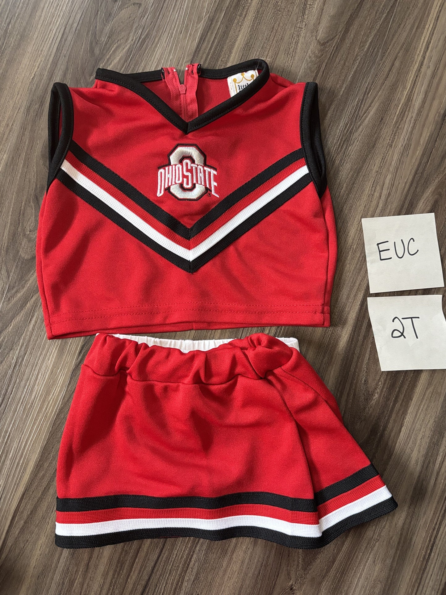 #138 - 2T EUC Ohio State 2 Piece Cheerleading Outfit
