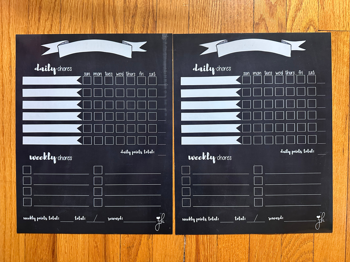 #94 Set of 2 Magnetic Chore Charts