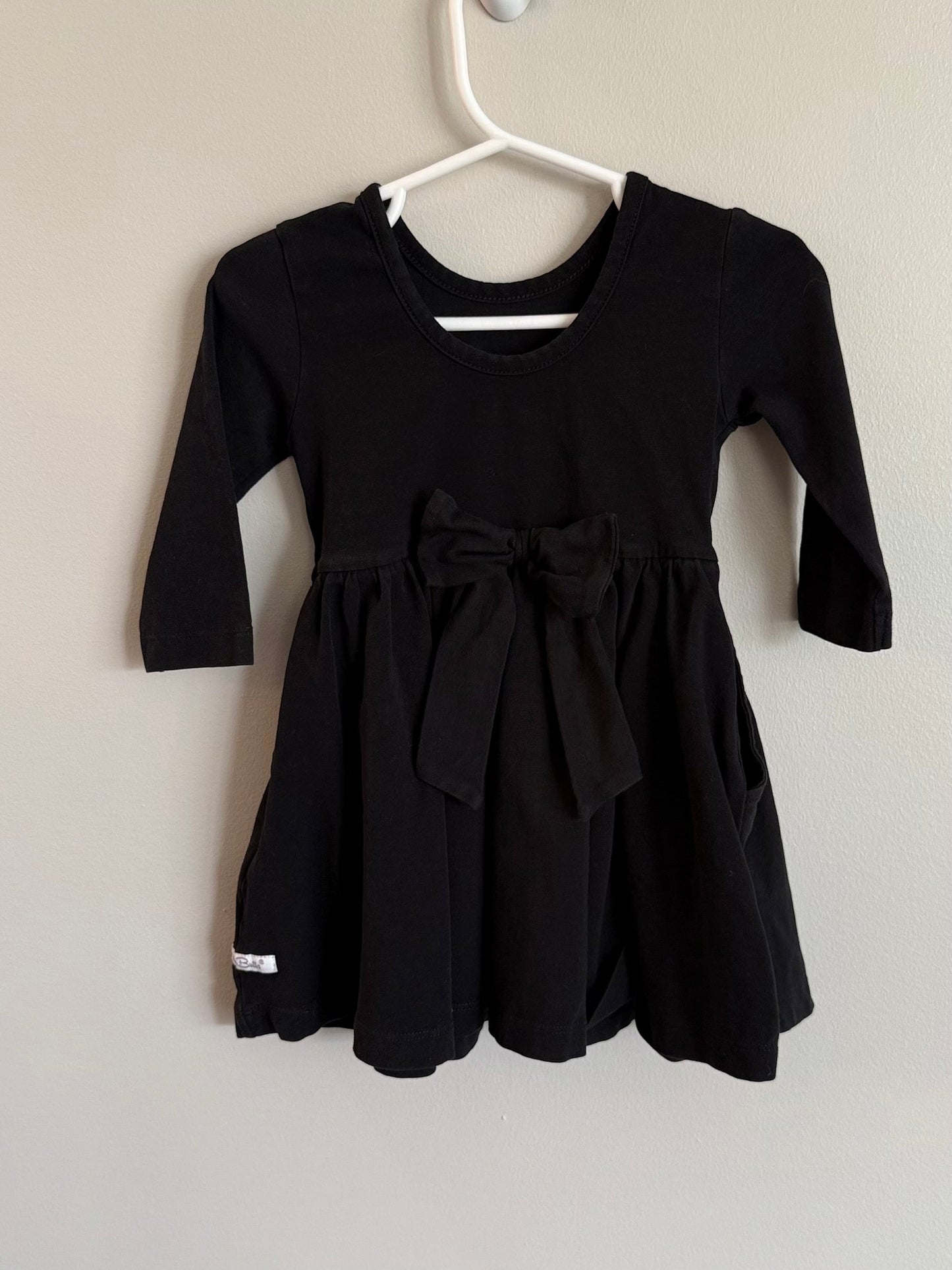 #173-*reduced*RuffleButts black dress size 2T