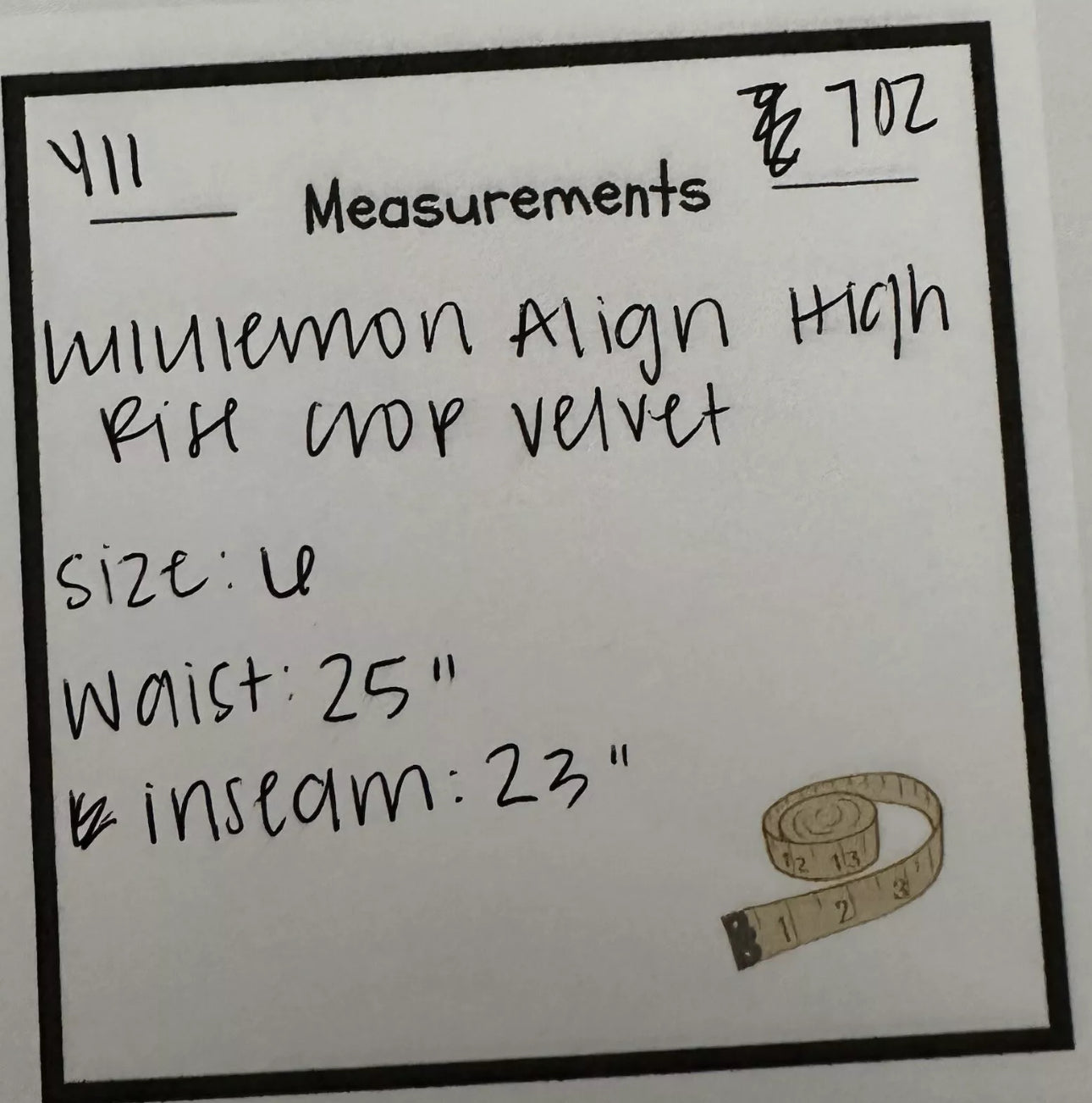 #111 Lululemon Align Super Hi-Rise Crop 23” Velvet Special Edition Size 6 Garnet