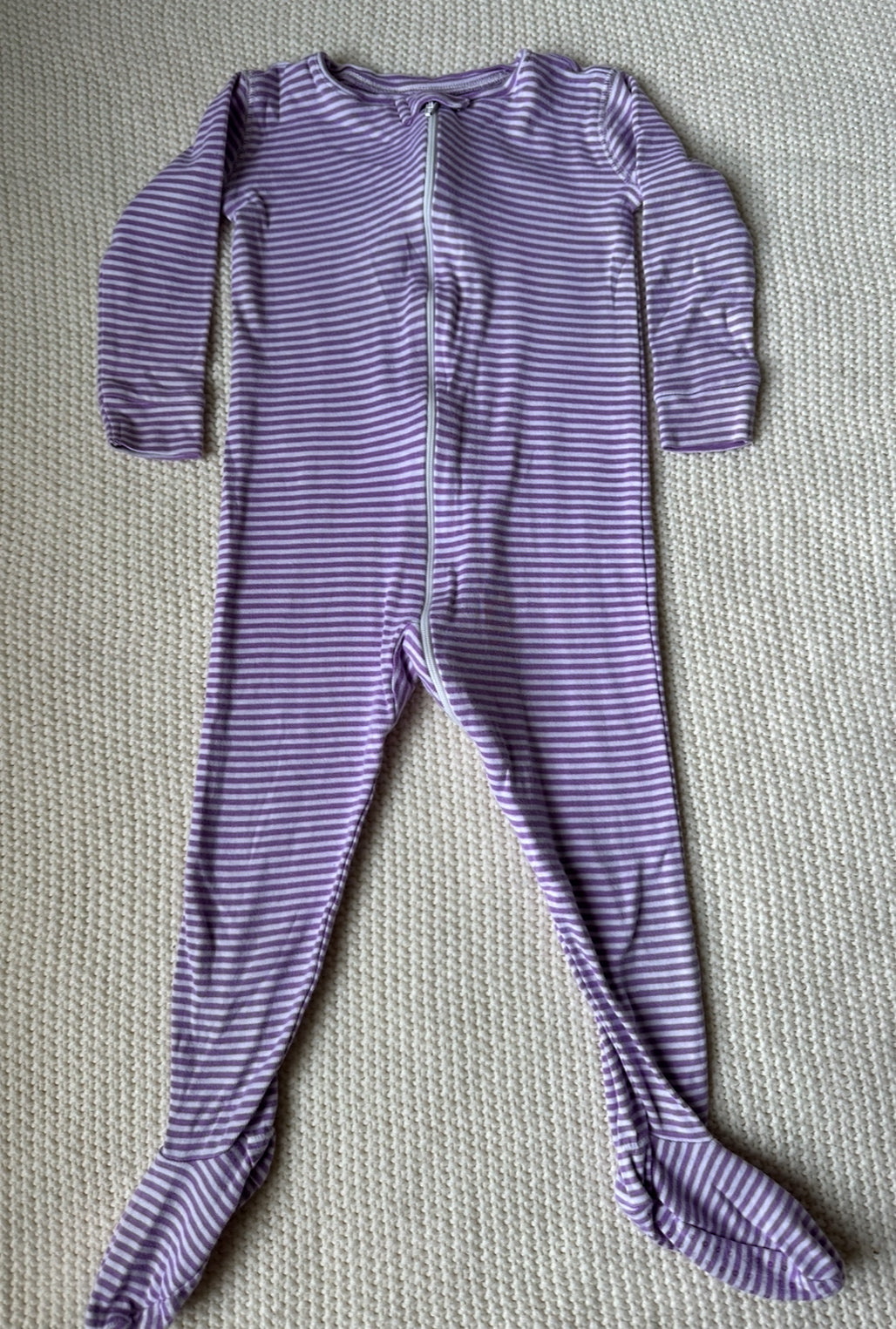 #93 Primary Purple Striped Footie Pajamas Girls 18-24M