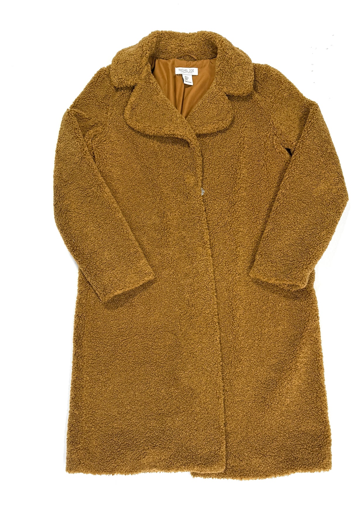 155 Women's Size Small Rachel Zoe Tan Fuzzy Coat