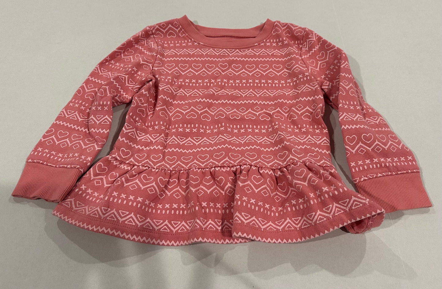 #160 Girls 2T soft fleece sweatshirt with peplum bottom