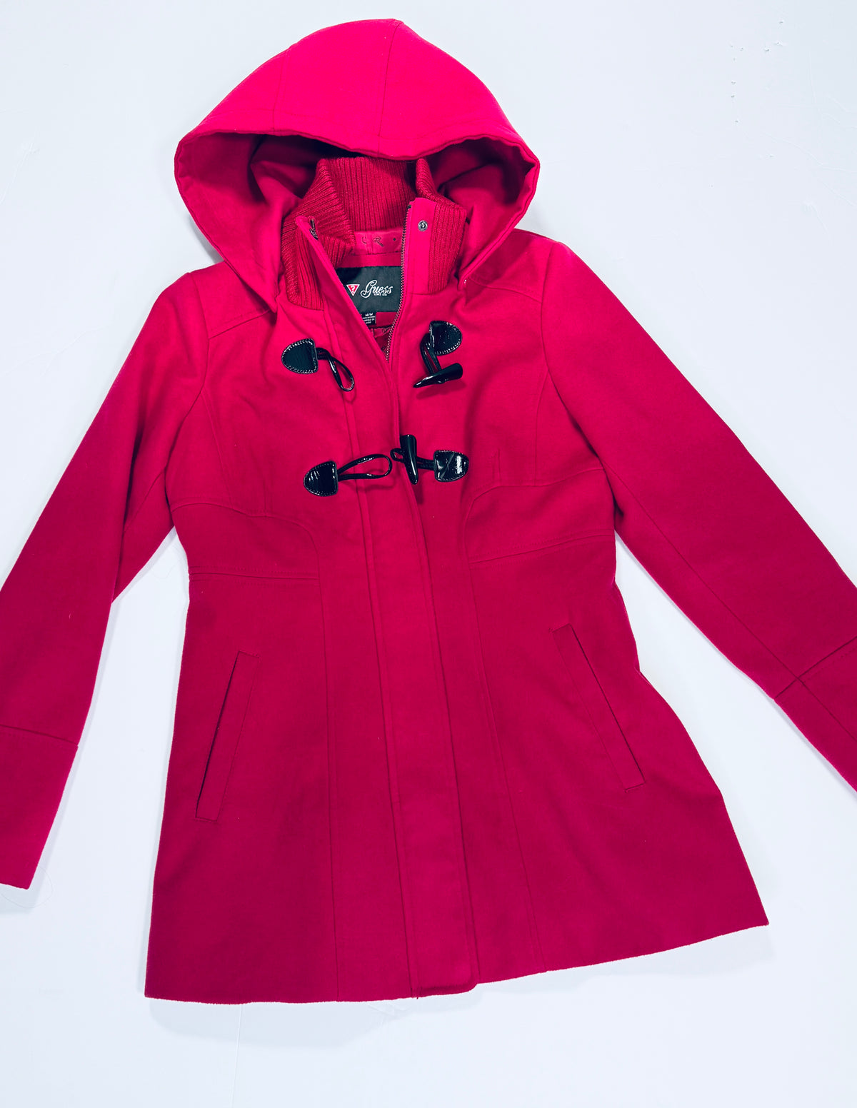 155 Women's Size M Guess Winter Coat - not true red, has more pink in it