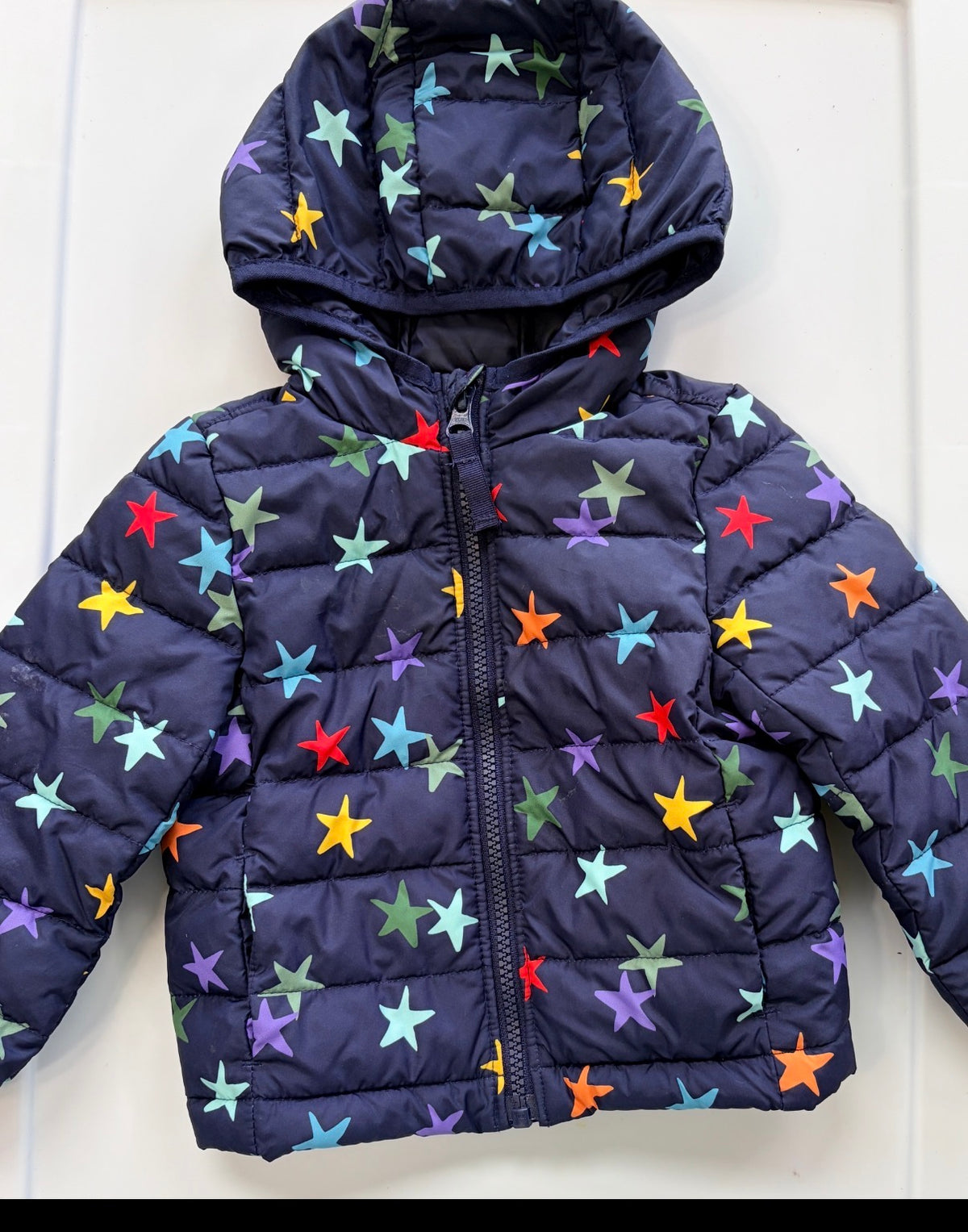 #35 girls 12-18 month Light puffer jacket Primary