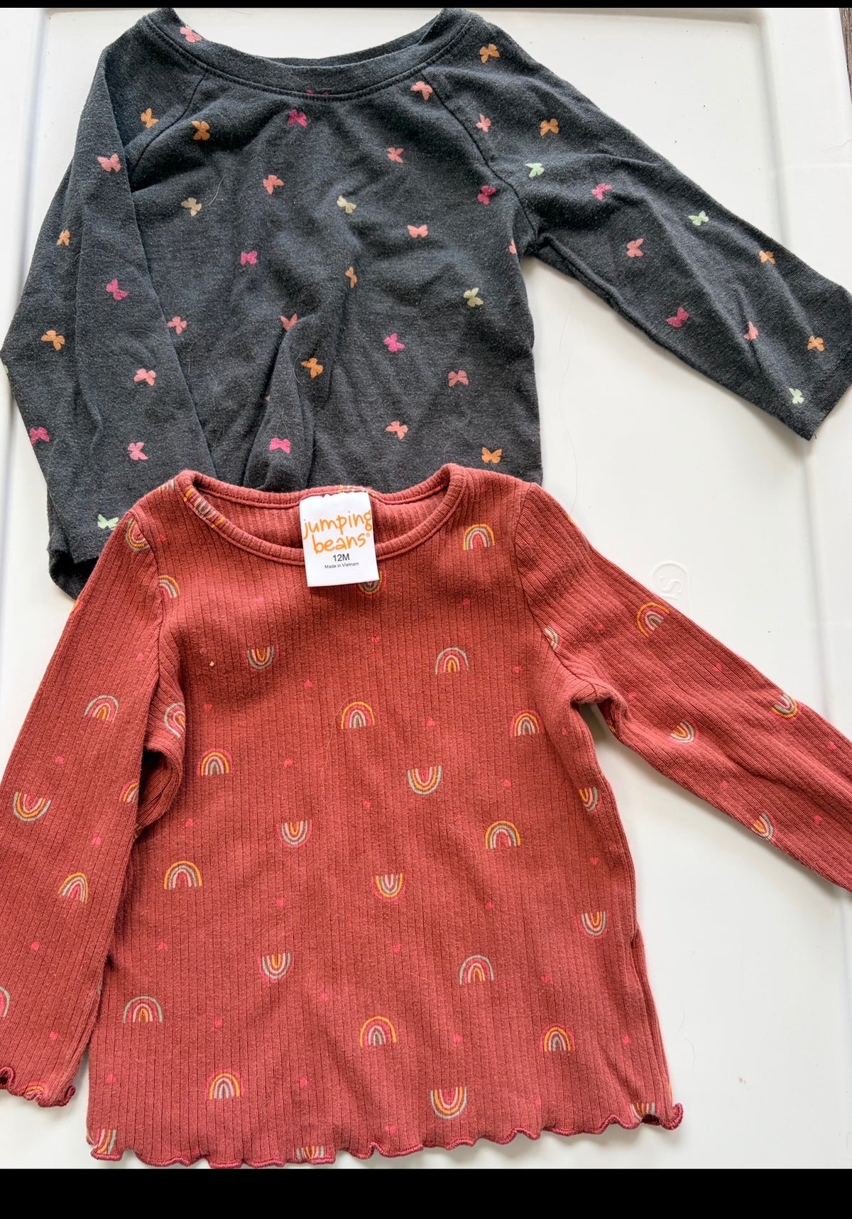 #35 girls 12 month long sleeve shirt bundle