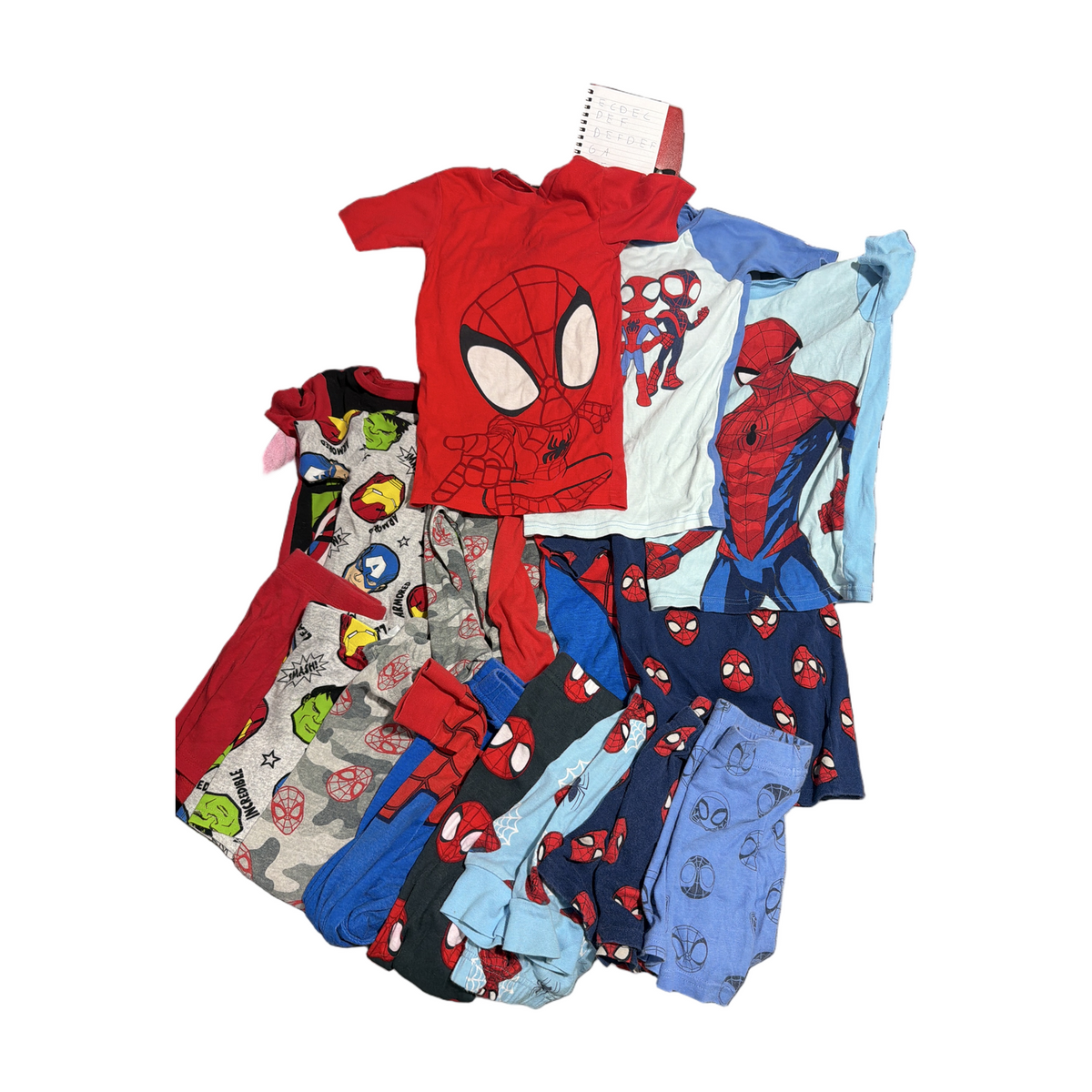 77 - HUGE LOT Spiderman / avengers PJS 8 pair sz 6
