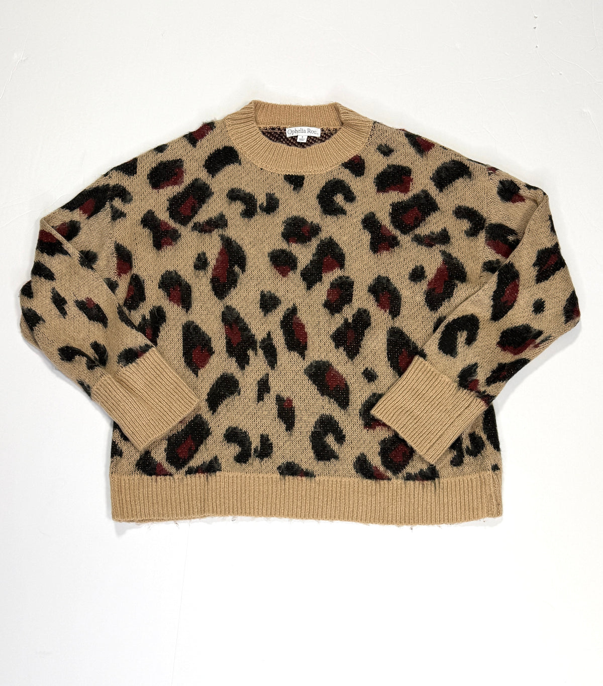 155 Women's Size Small Leopard Print Sweater
