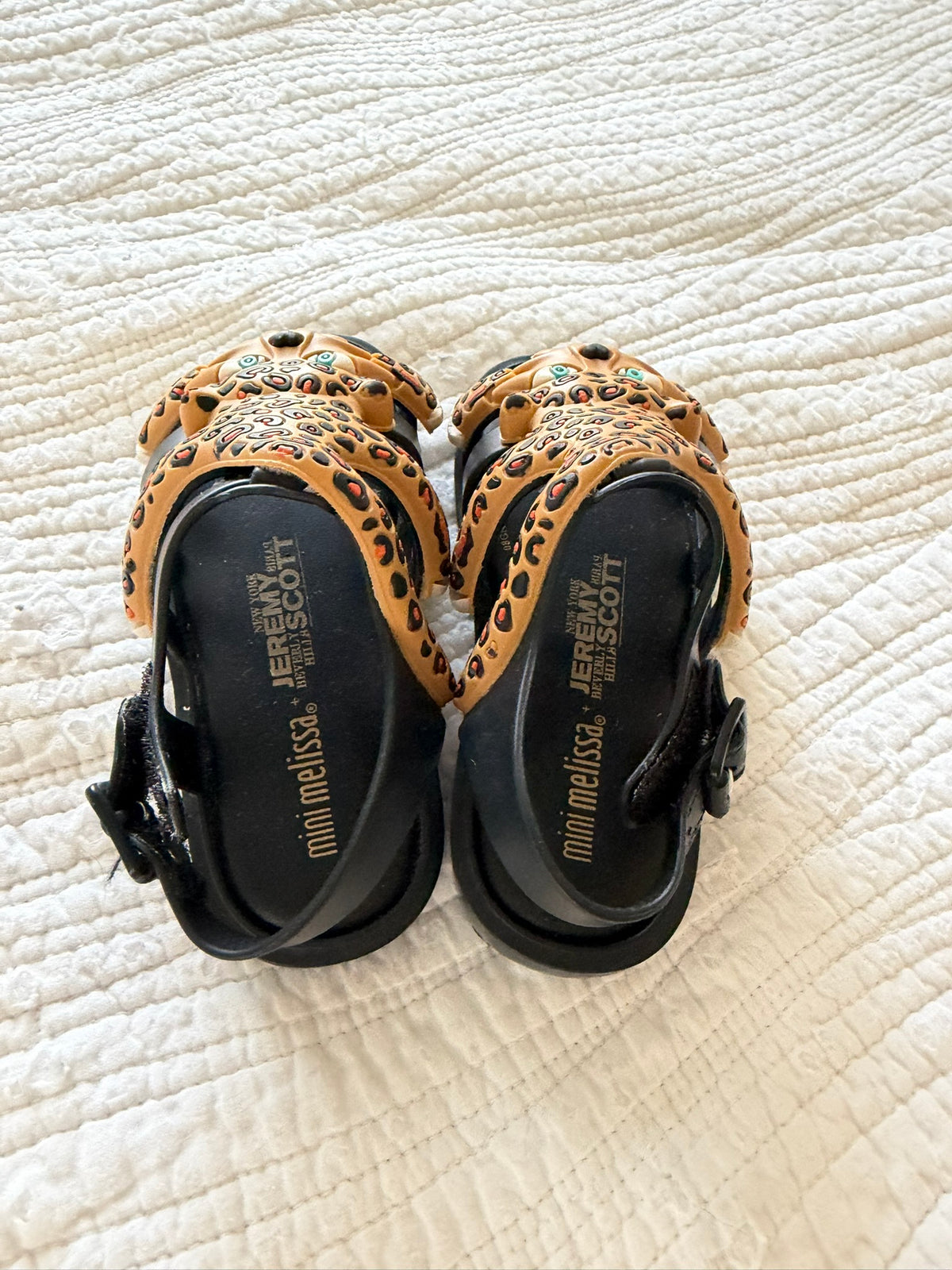 #49 Mini Melissa girls size 8 leopard sandals