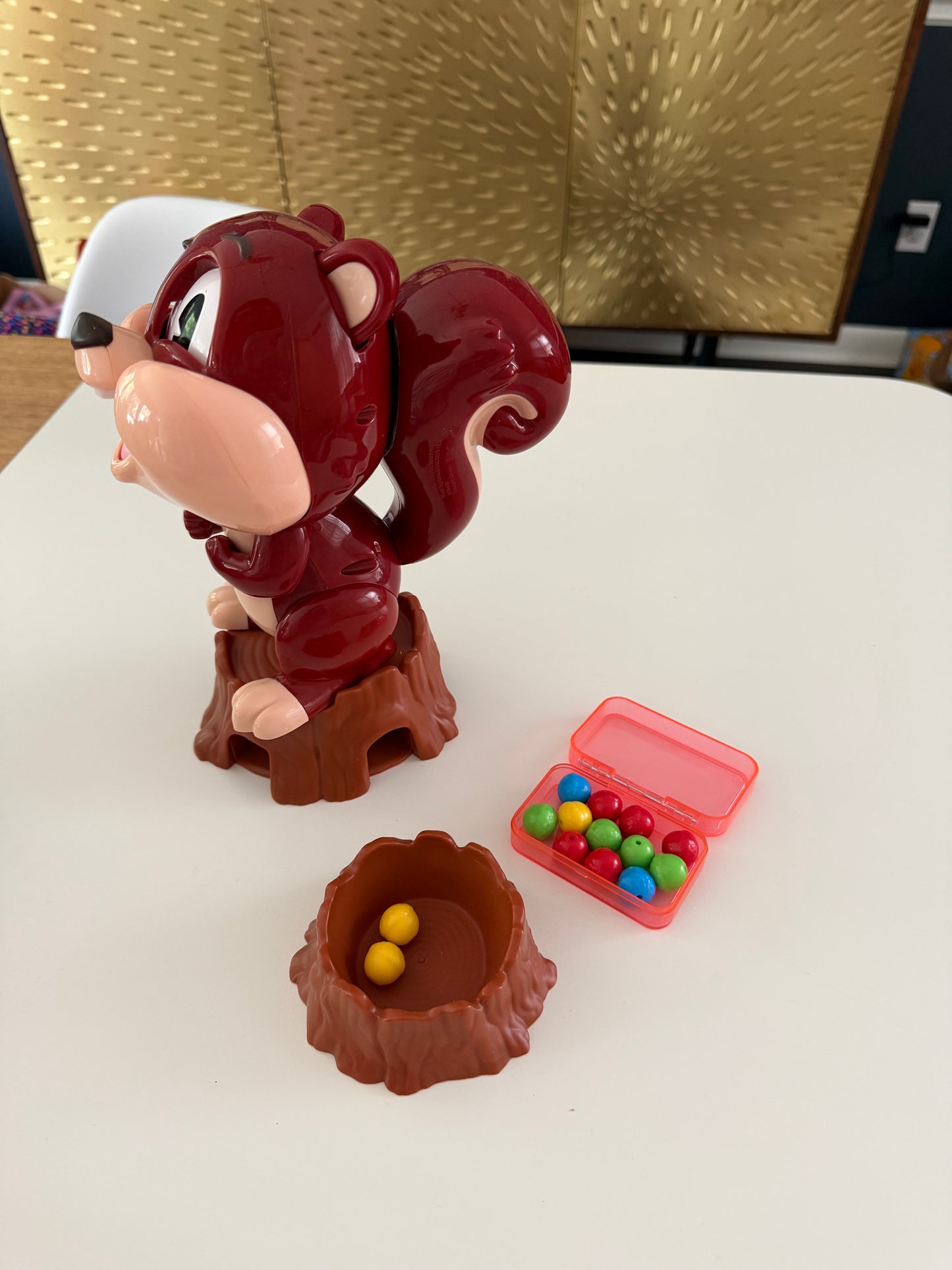 #117, Squirrel toy with acorns, VGUC