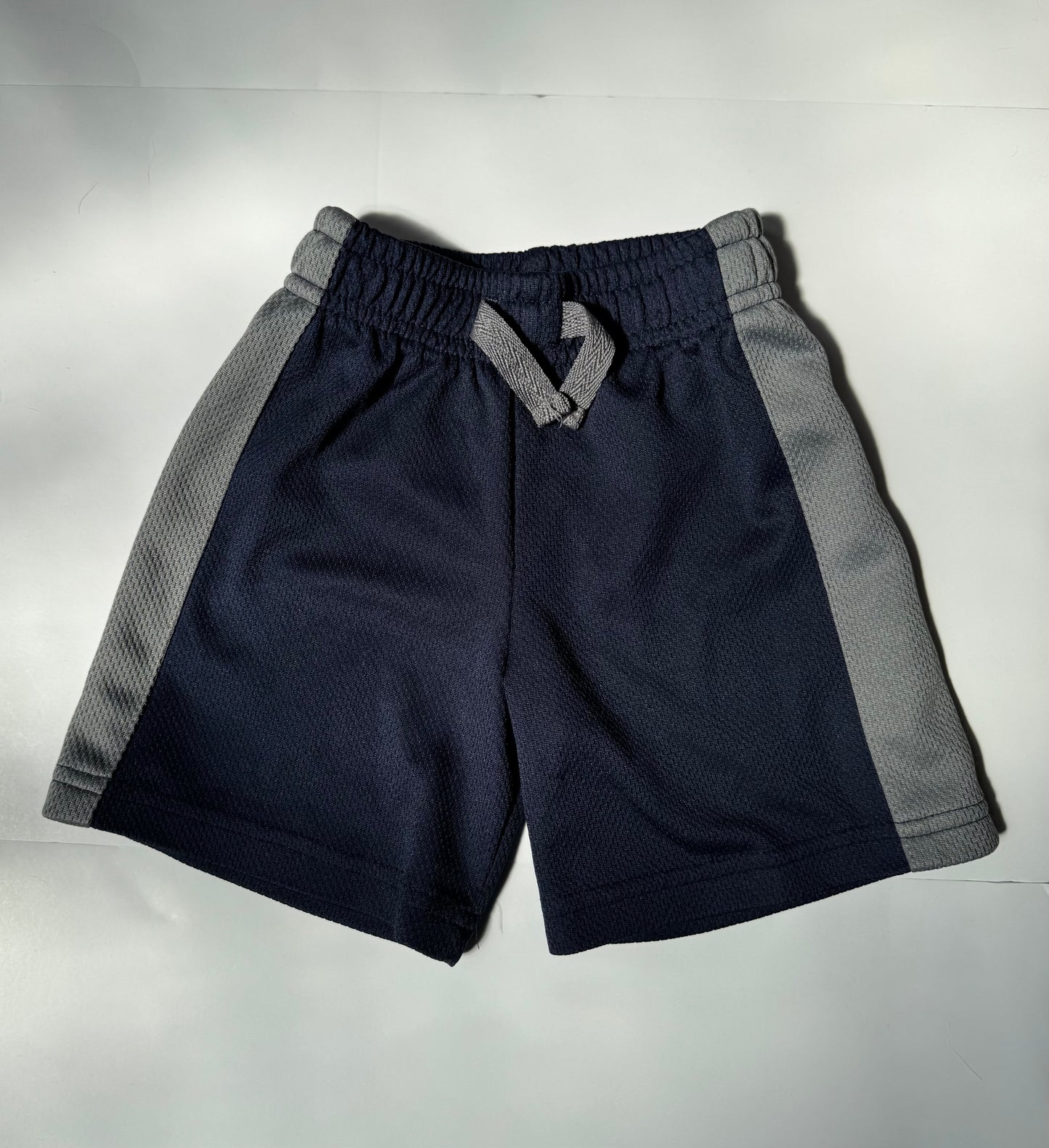 Seller #126 Boys 2T Navy with Charcoal Stripe Athletic Shorts - REDUCED