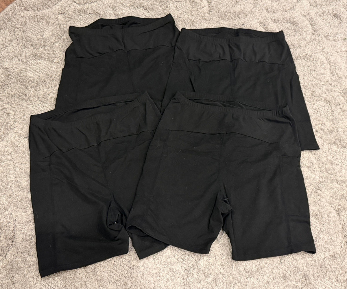 16 - 4 Pack Amazon Brand Maternity Biker Shorts - Large