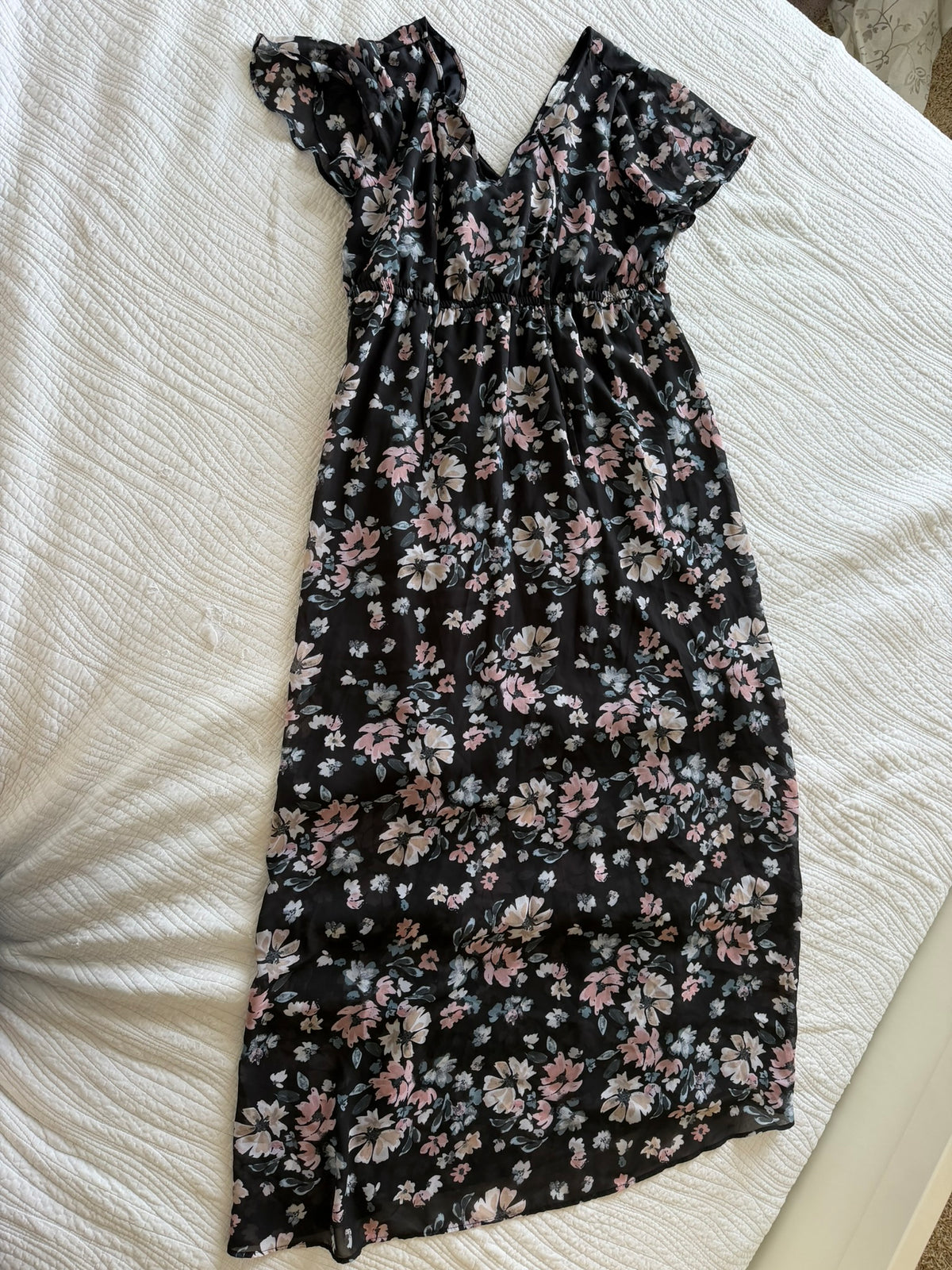 #49 Motherhood large maternity maxi dress