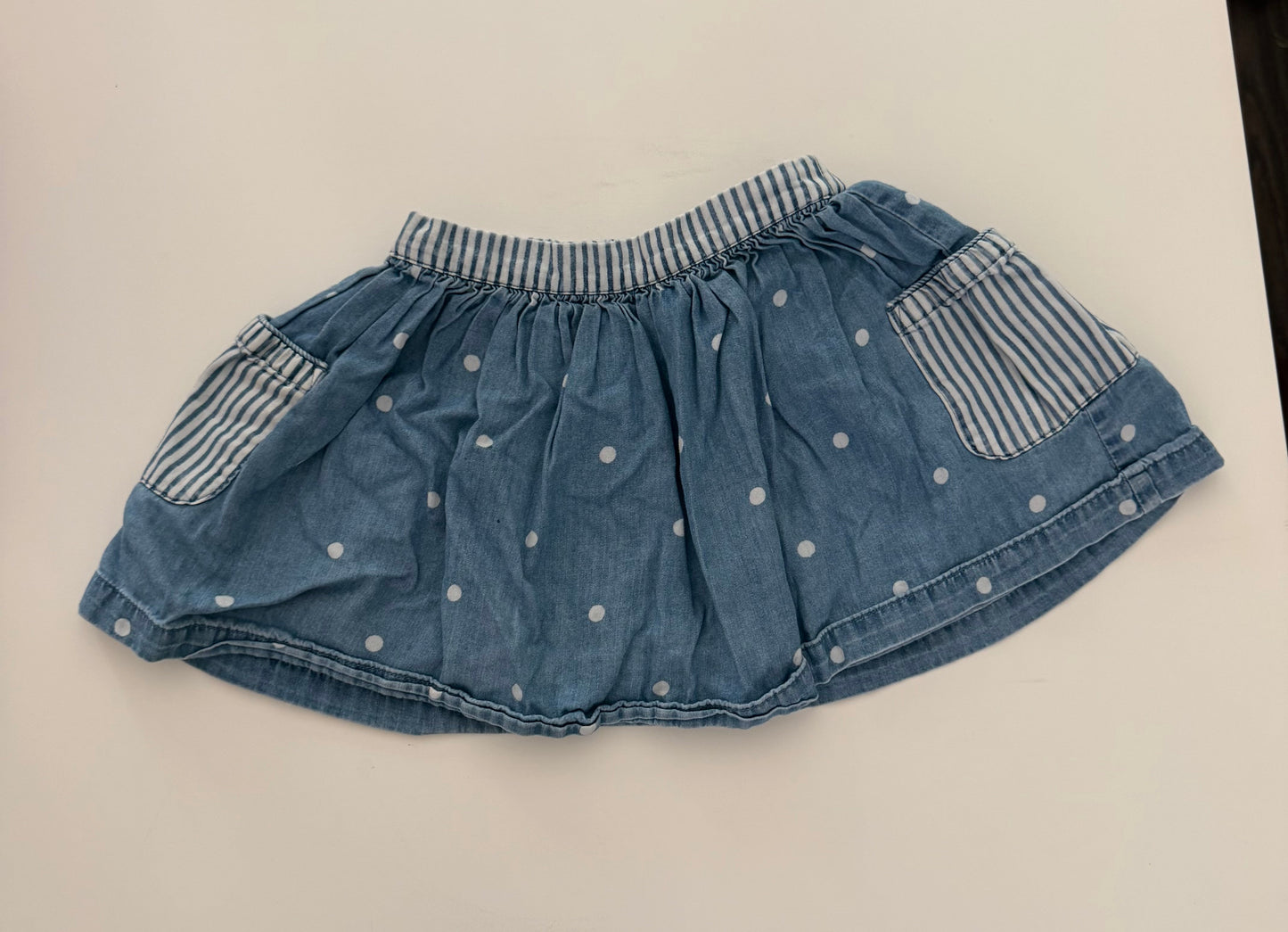 *reduced* #117, Girls 2T, Boden blue polka dot skirt, VGUC