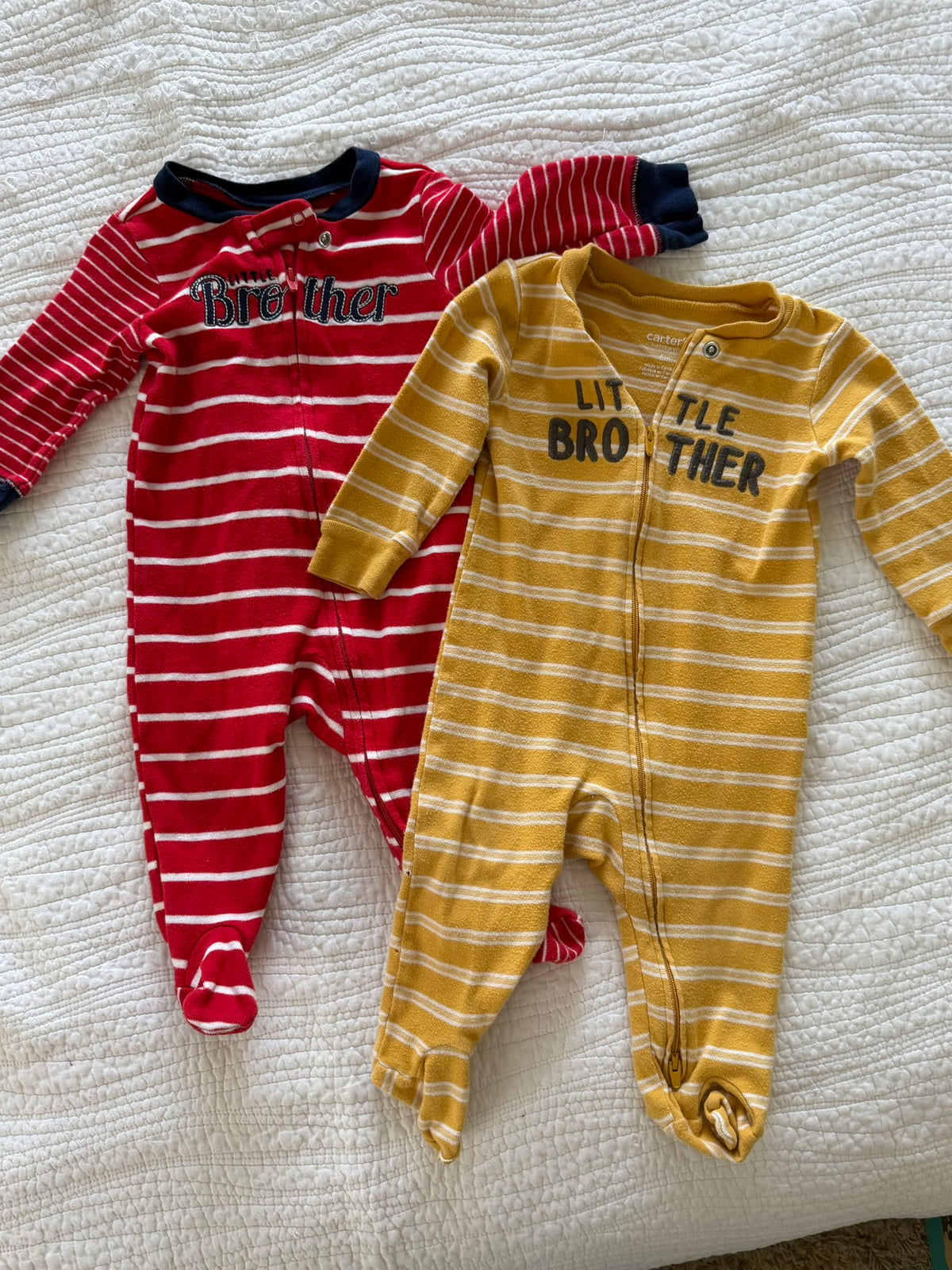 #49 Carters 6 month little brother onesies