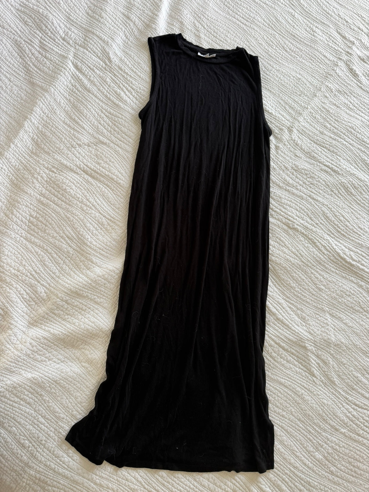 #49 Motherhood black maternity midi dress with slits size large