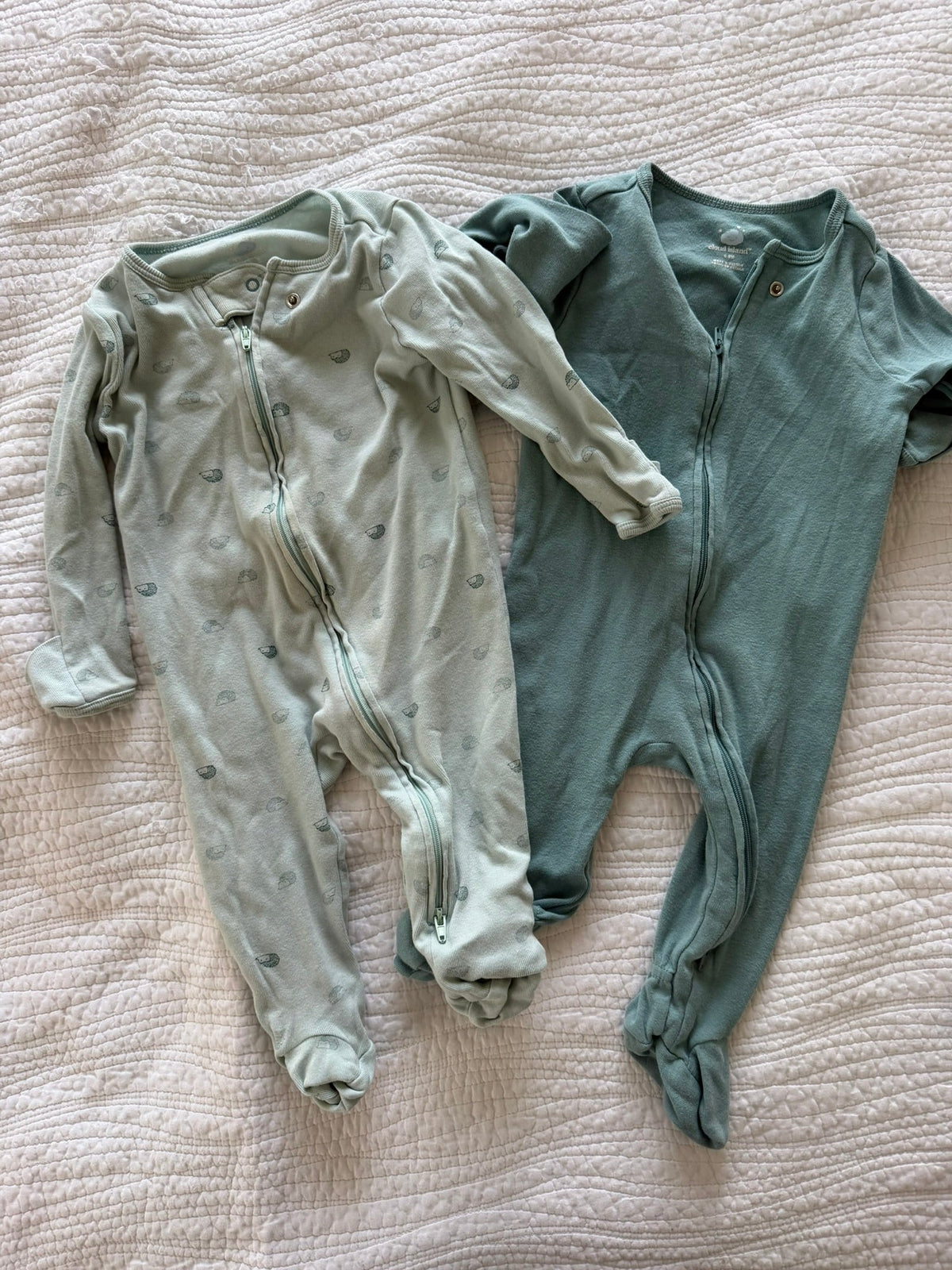 #49 Cloud Island 6-9 month sleeper onesies