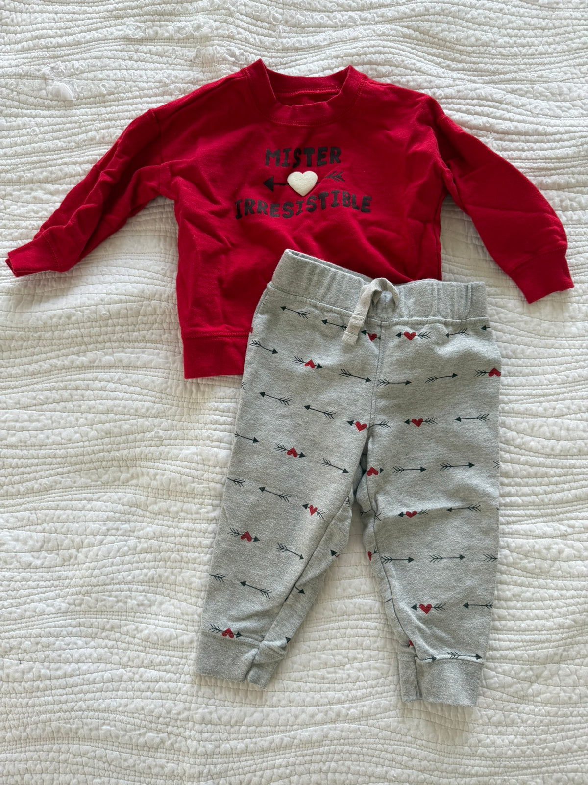 #49 Carters 12 month boys Valentine's Day outfit