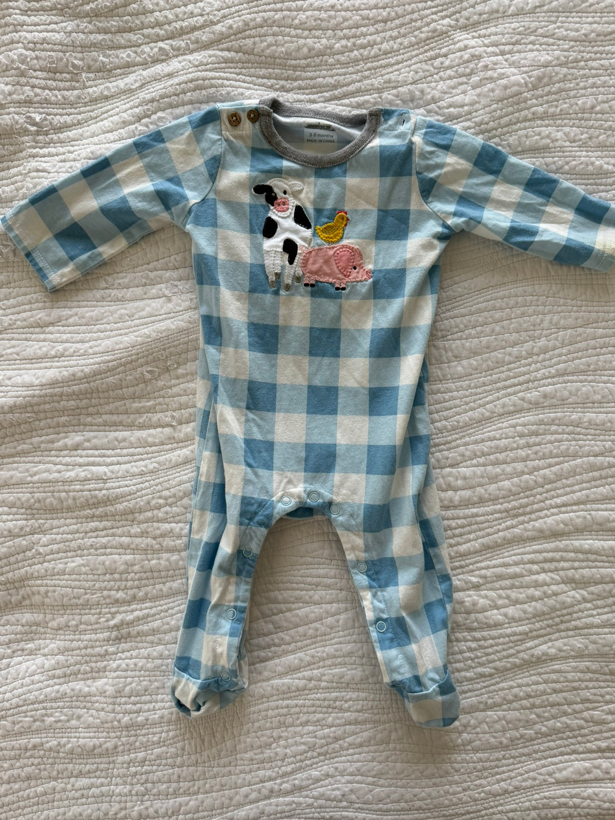 #49 Mudpie 6 month boys farm animal outfit