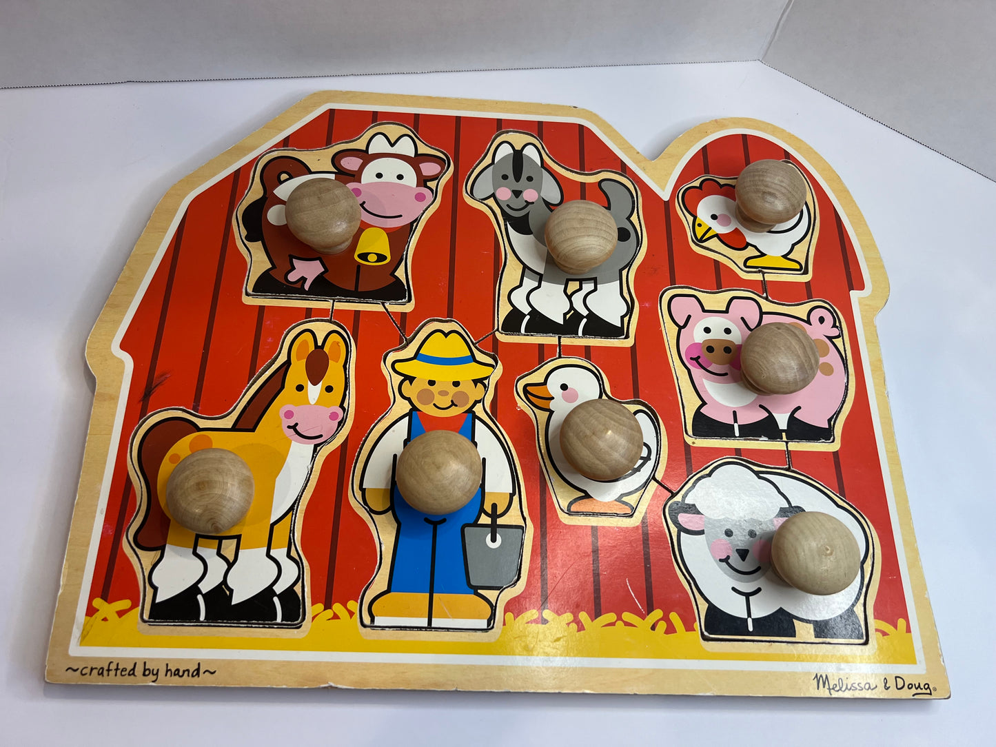 #156 Melissa and Doug wooden farm animal puzzle