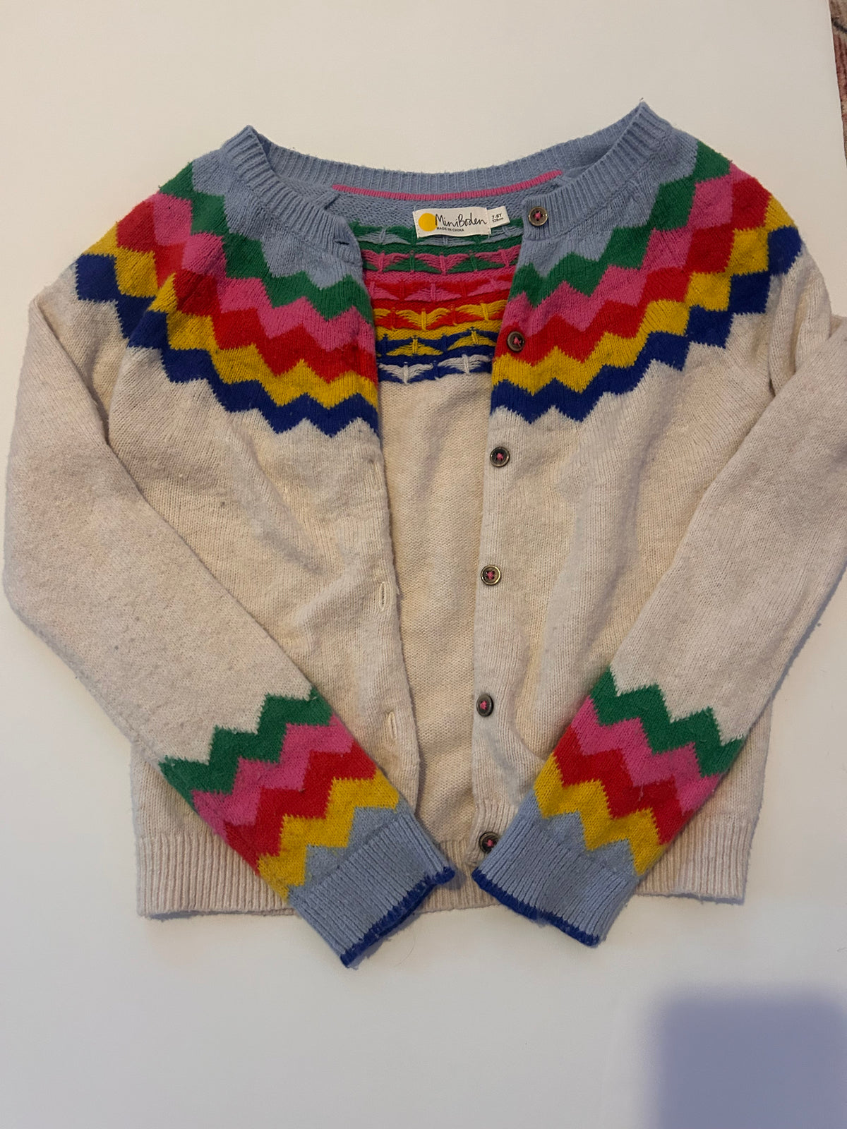 #56 Mini Boden size 7-8 fair isle sweater VGUC