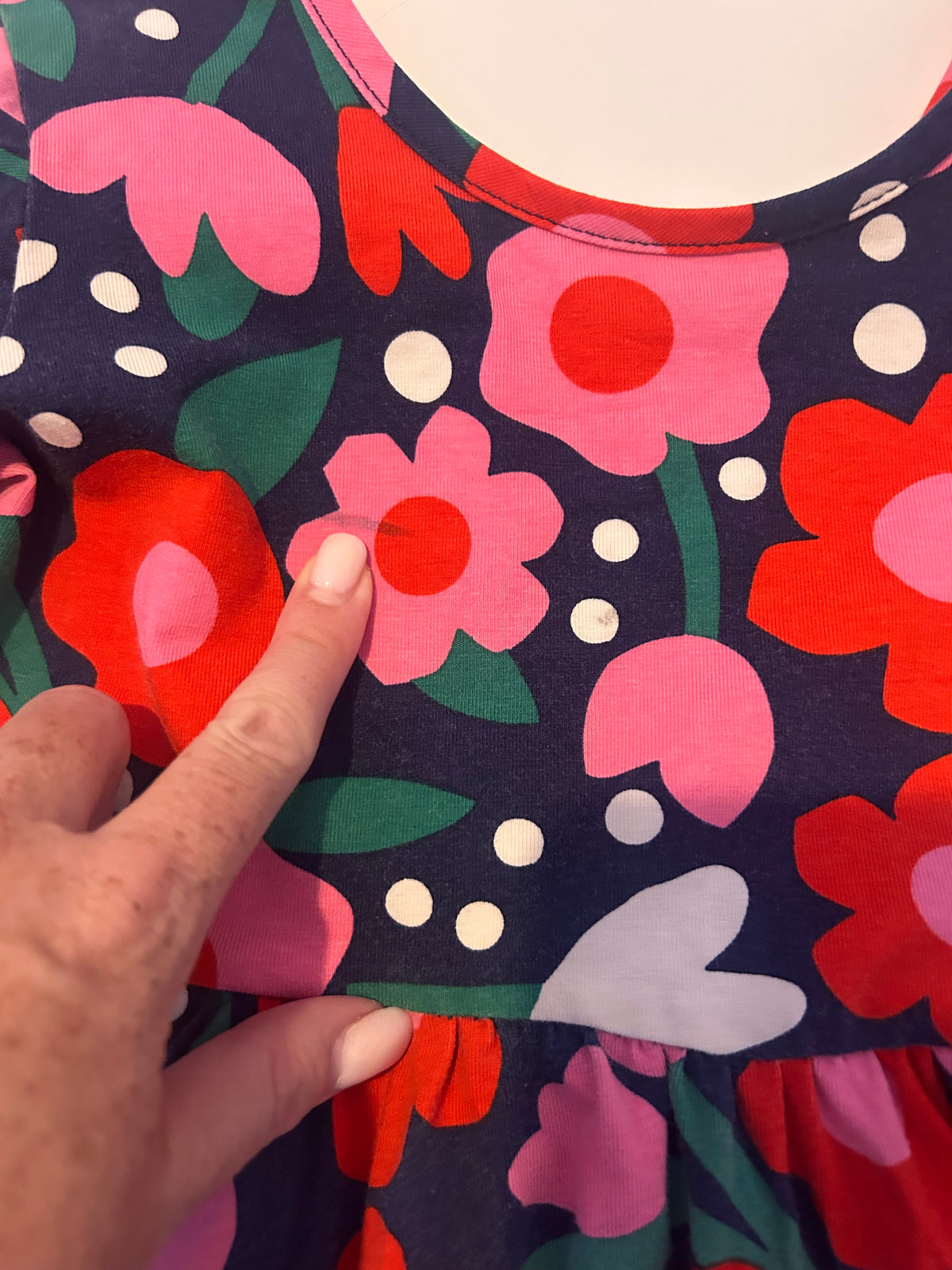 #56 Hanna Andersson size 6-7 short sleeve floral dress