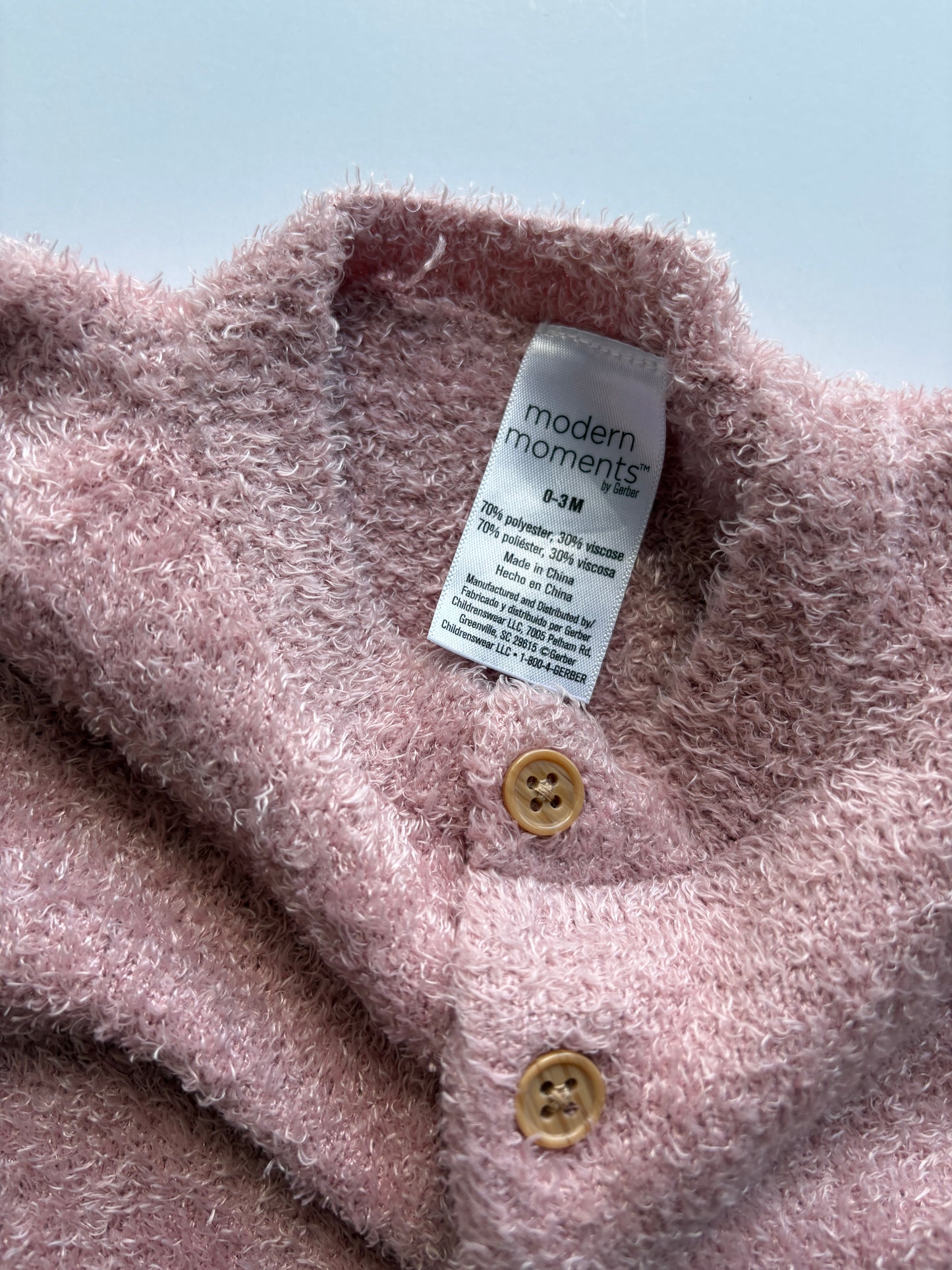 Seller #105 - Girls 0-3M Pink Modern Moments Soft Fuzzy Romper VGUC