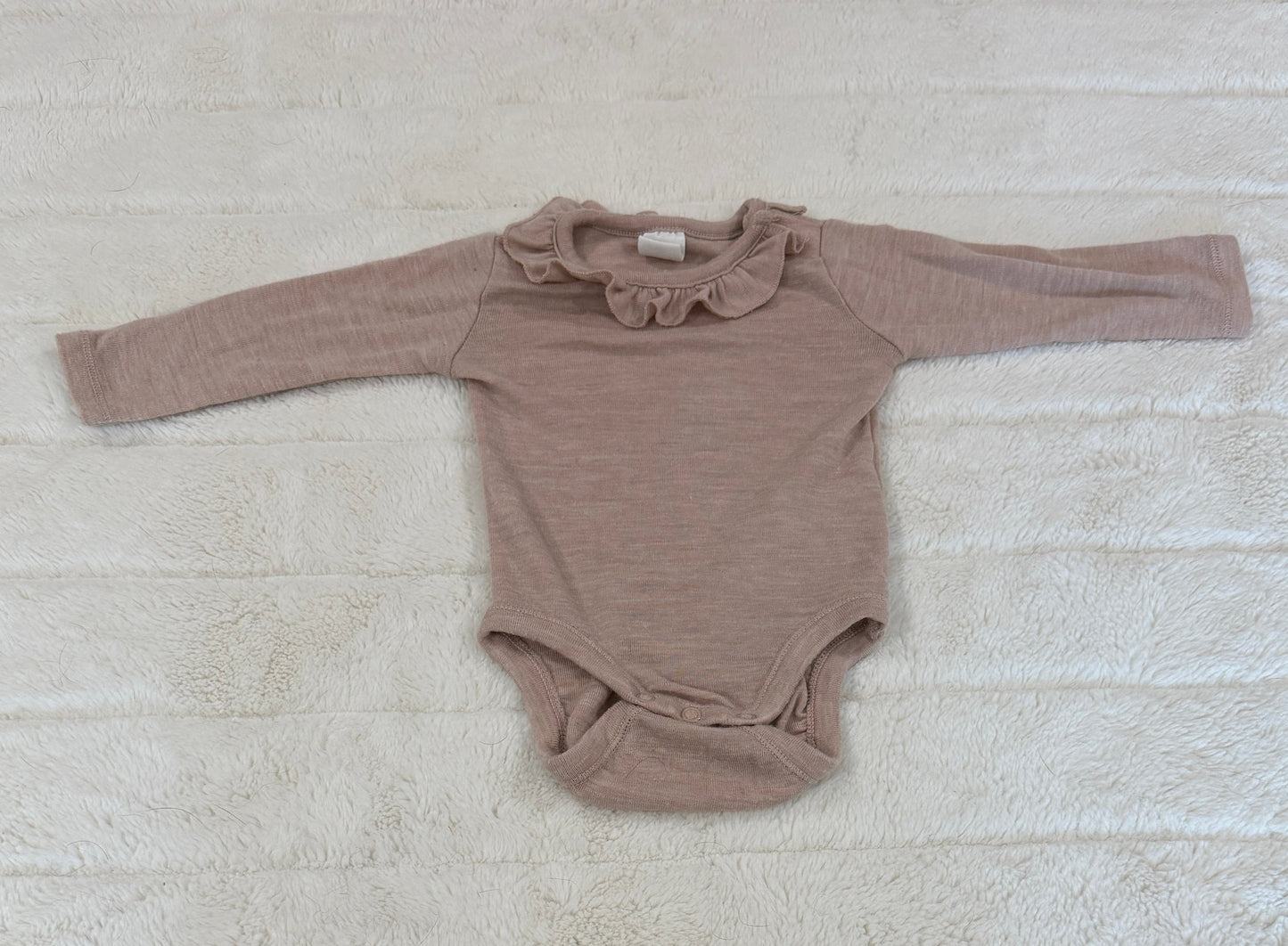 #56 REDUCED h&m blush ruffle onesie size 3 months