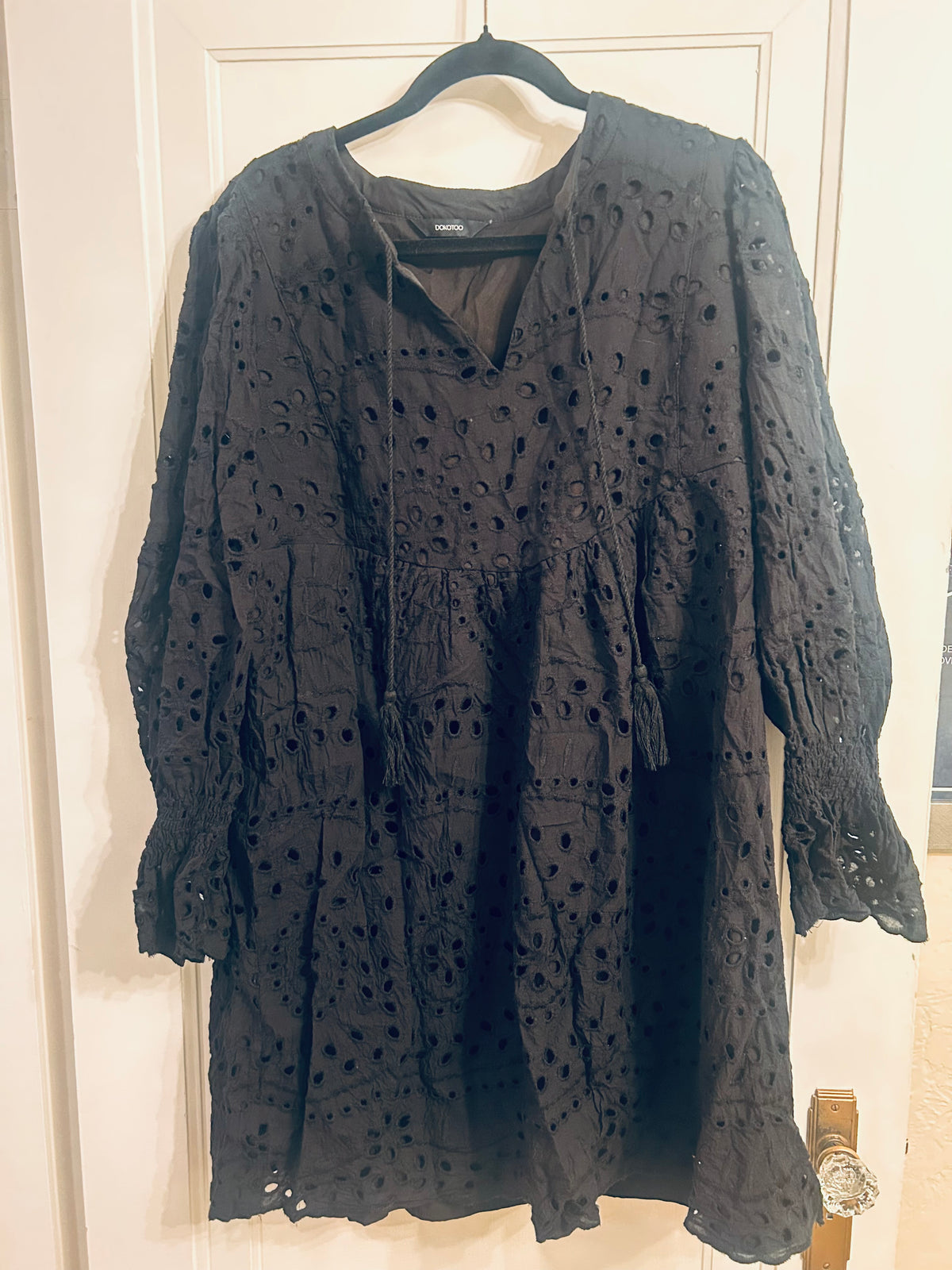#56 black eyelet XL dress EUC