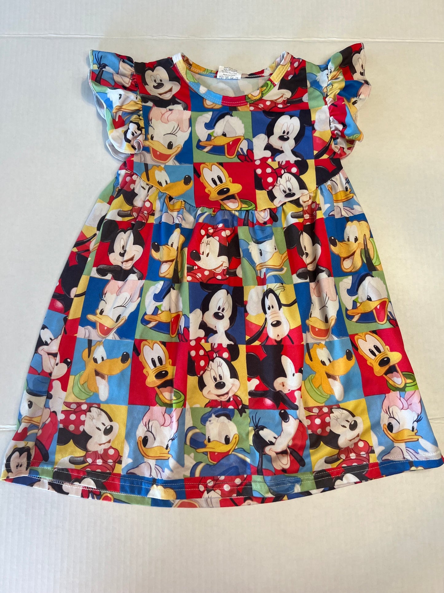 #156 girls size 2t boutique Micky and friends flutter sleeve dress