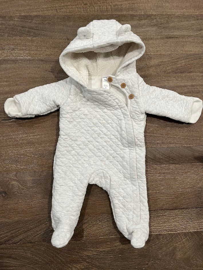 Seller #55 Carters 3 Month Quilted Ear Hooded Jumpsuit