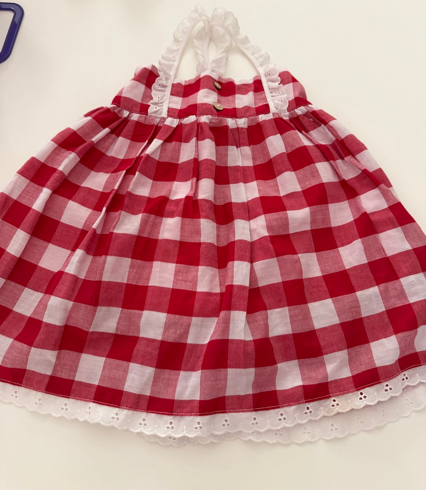 *reduced* #117, Girls 3T, Boutique red checkered dress, VGUC