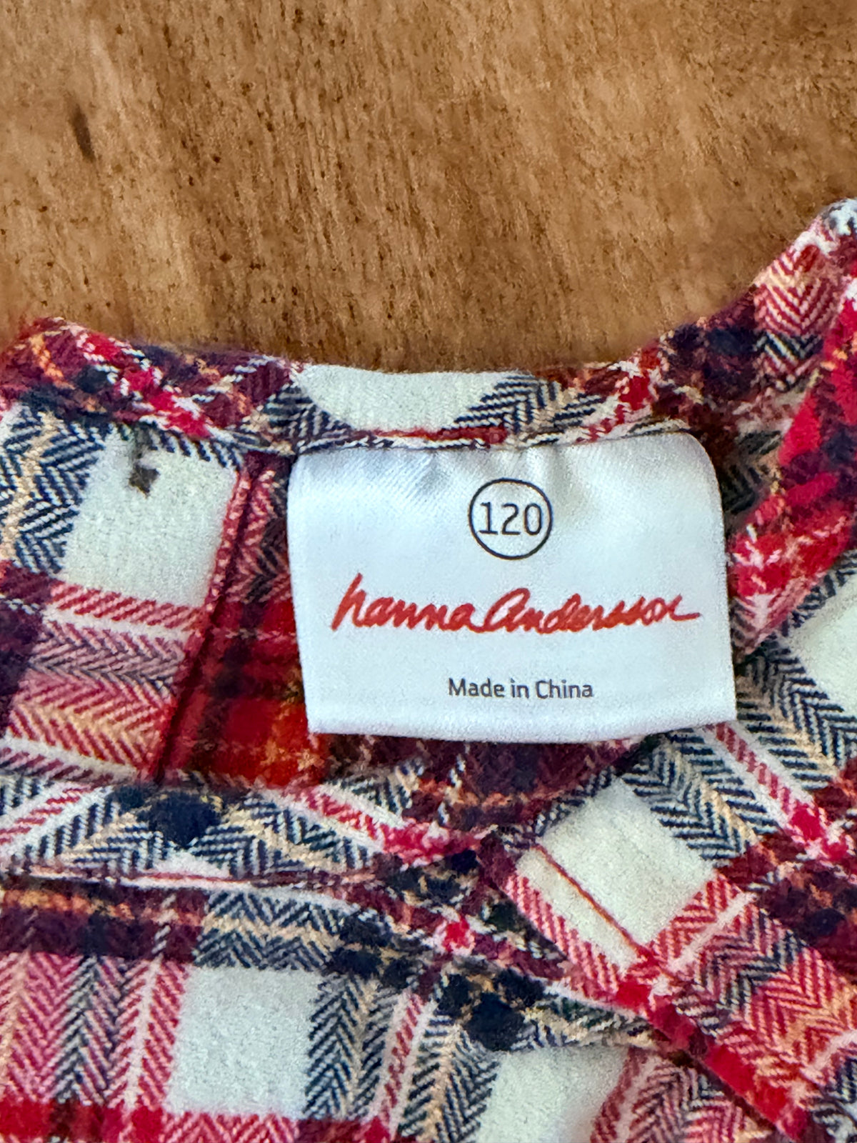 #99 Girls Hanna Andersson red plaid dress size 6