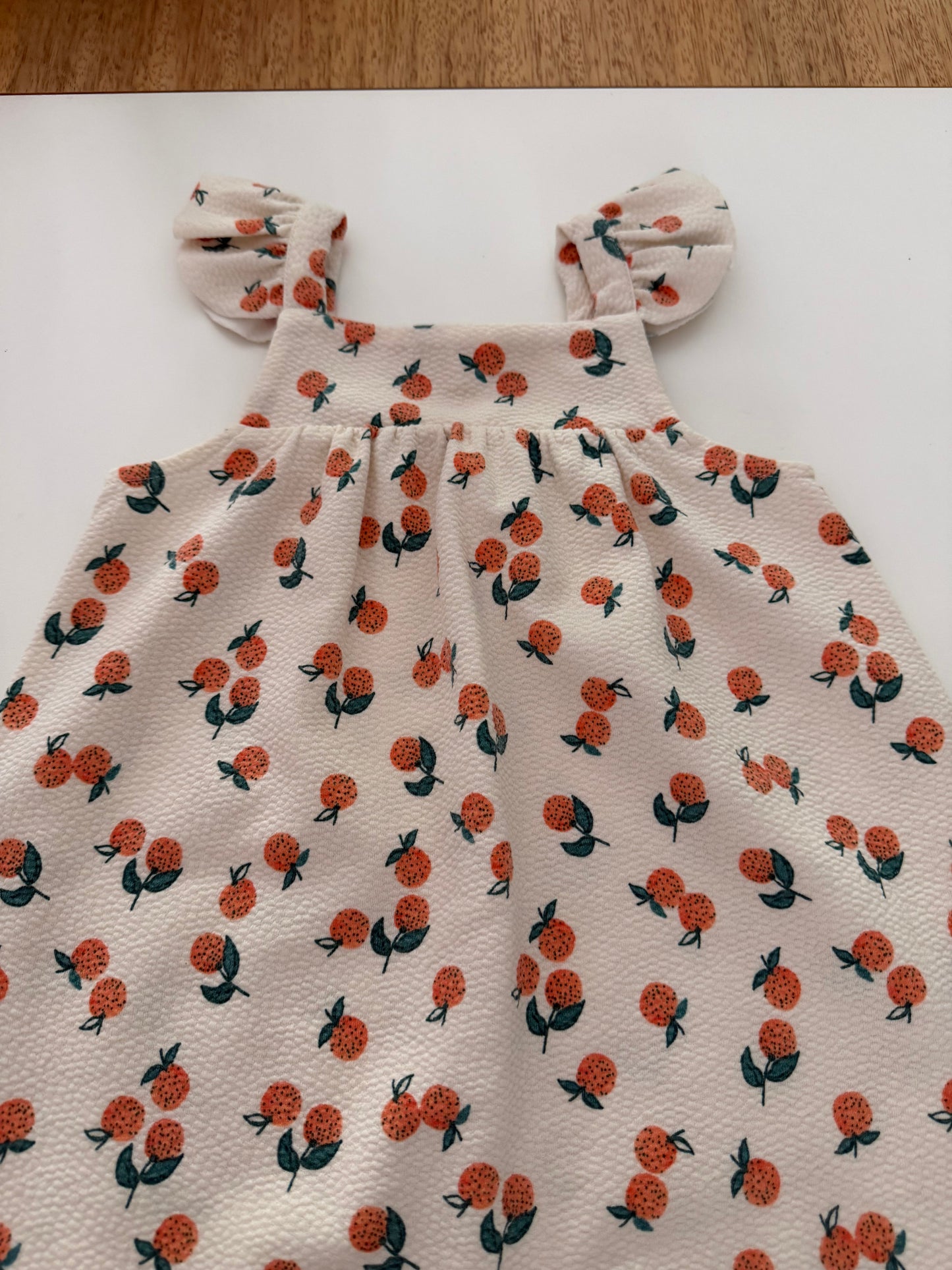 *reduced* #117, Girls 4T, Zara cream dress, fruit print, EUC