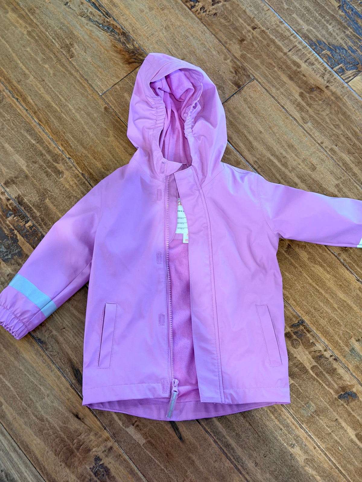 #99 Girls Cat and Jack pink raincoat size 2T