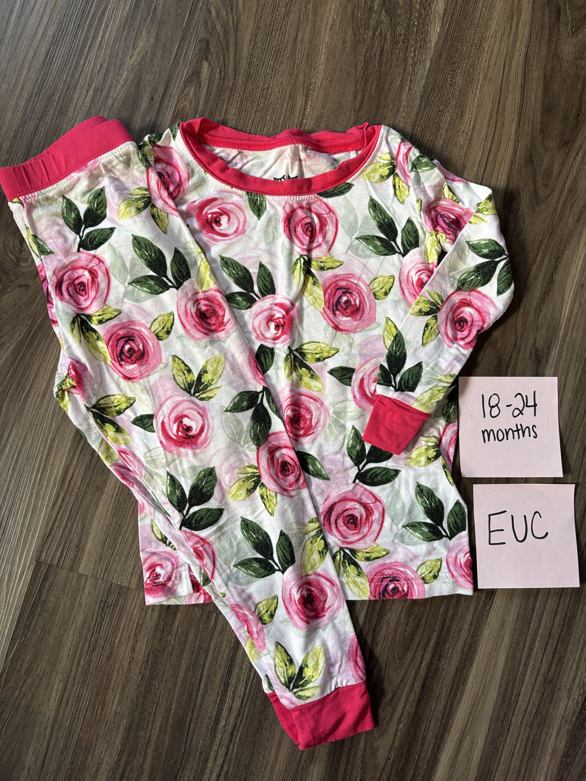 #138 - 18-24 Mo EUC Bamboo (Little Sleepies) Roses PJs
