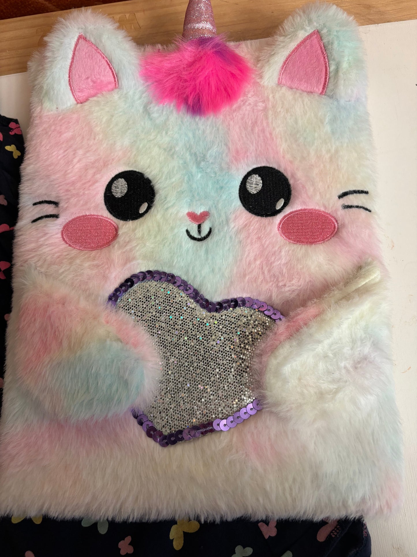 #35 REDUCED H&M Butterfly Dress and Fuzzy Caturcorn Notebook